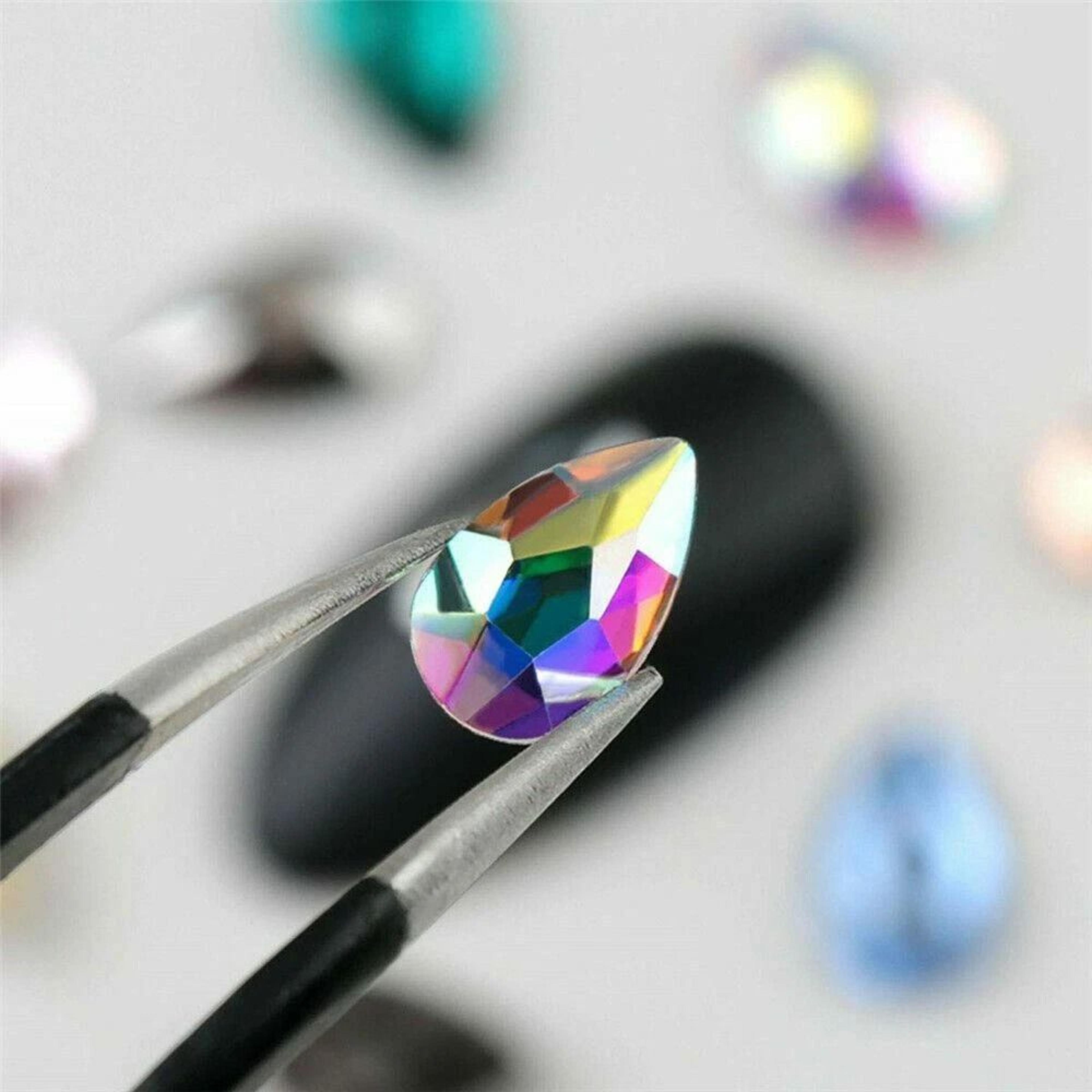 Mix Gems Rhinestones For Nail Art Pickup Pen Stainless Steel Tweezer Complete Crafting Set For DIY  3