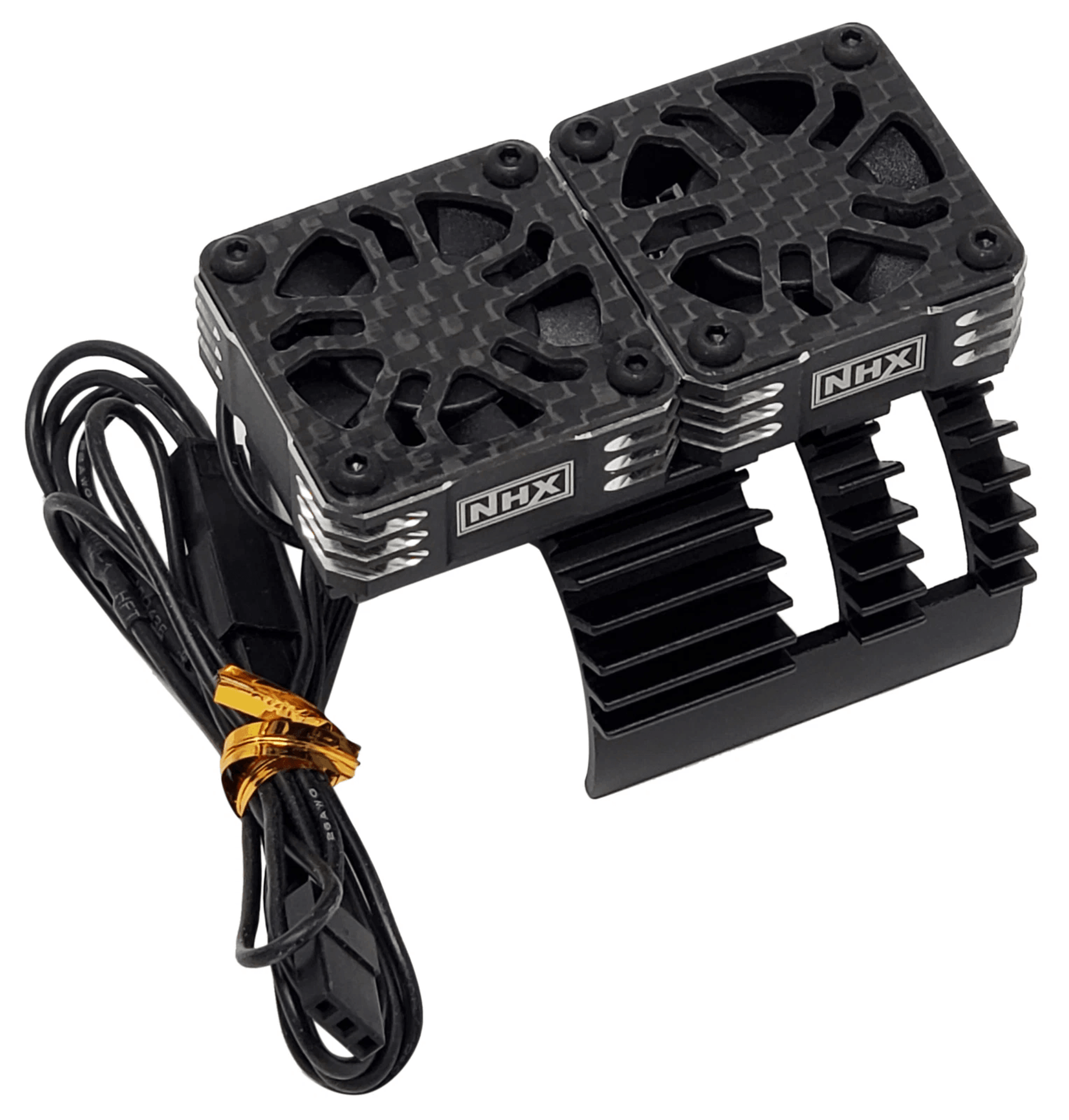 NHX RC 18 Twin Cyclone Cooling Fans With Cover RPM Motor Heatsink For RC Vehicles 4