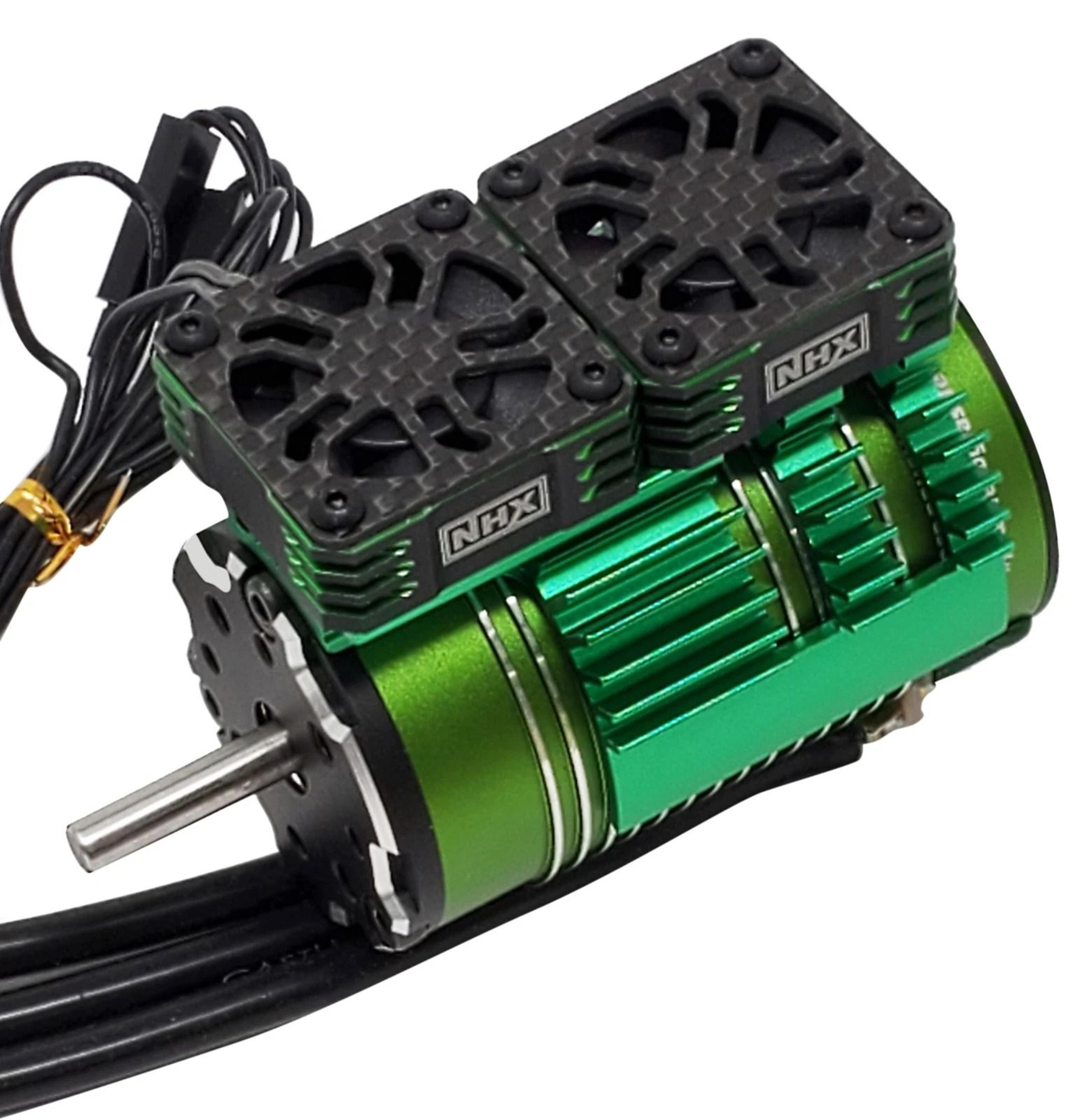 nhx rc 1/8 twin cyclone cooling fans with cover rpm motor heatsink for rc vehicles