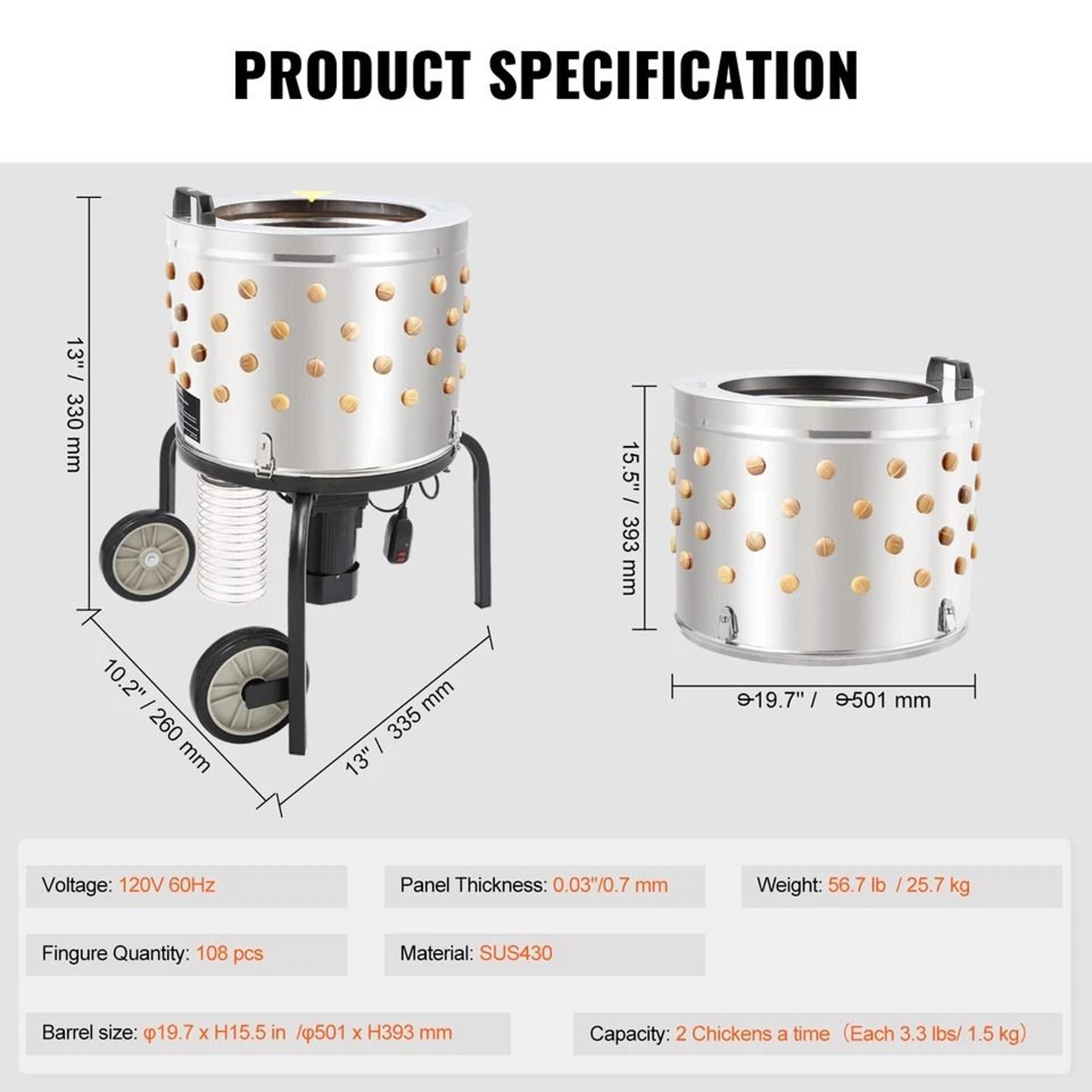 Chicken Plucker Machine Stainless Steel Drum Motor Feather Plucker For Fast Poultry Processing 3