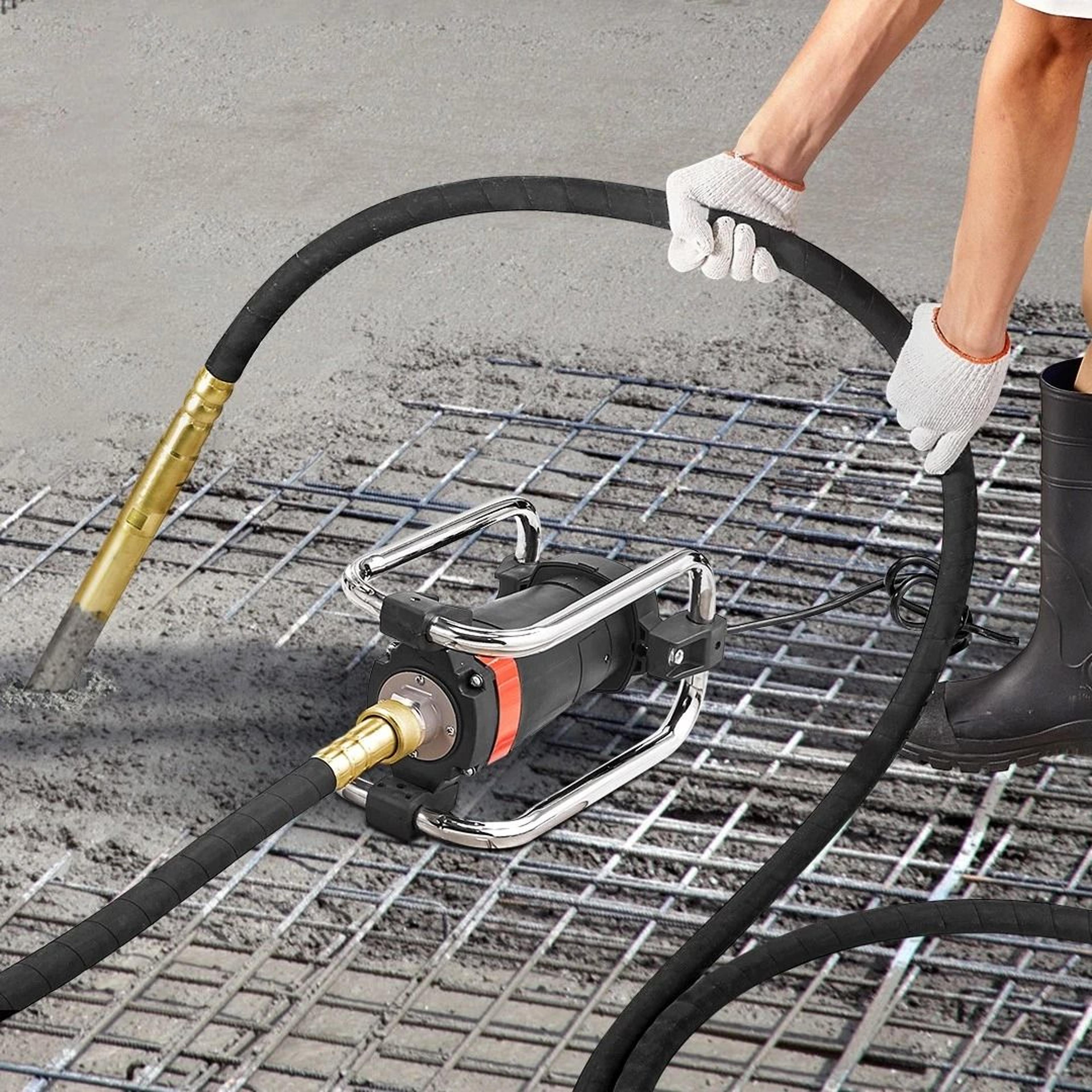 electric concrete vibrator poker for air bubble removal durable, efficient & heavy duty concrete tool