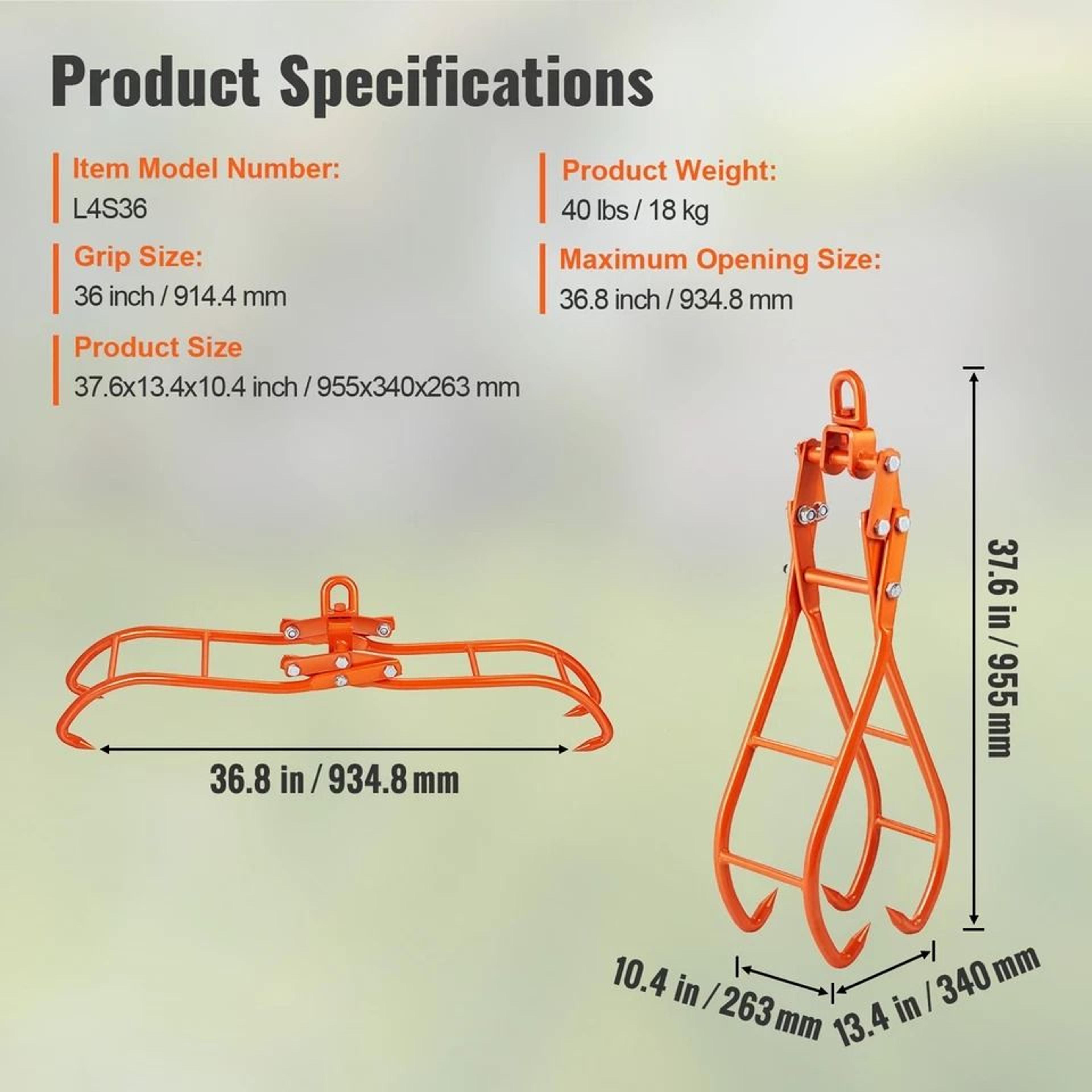 Timber Claw Hook Claw Log Grapple For Logging Tongs 2