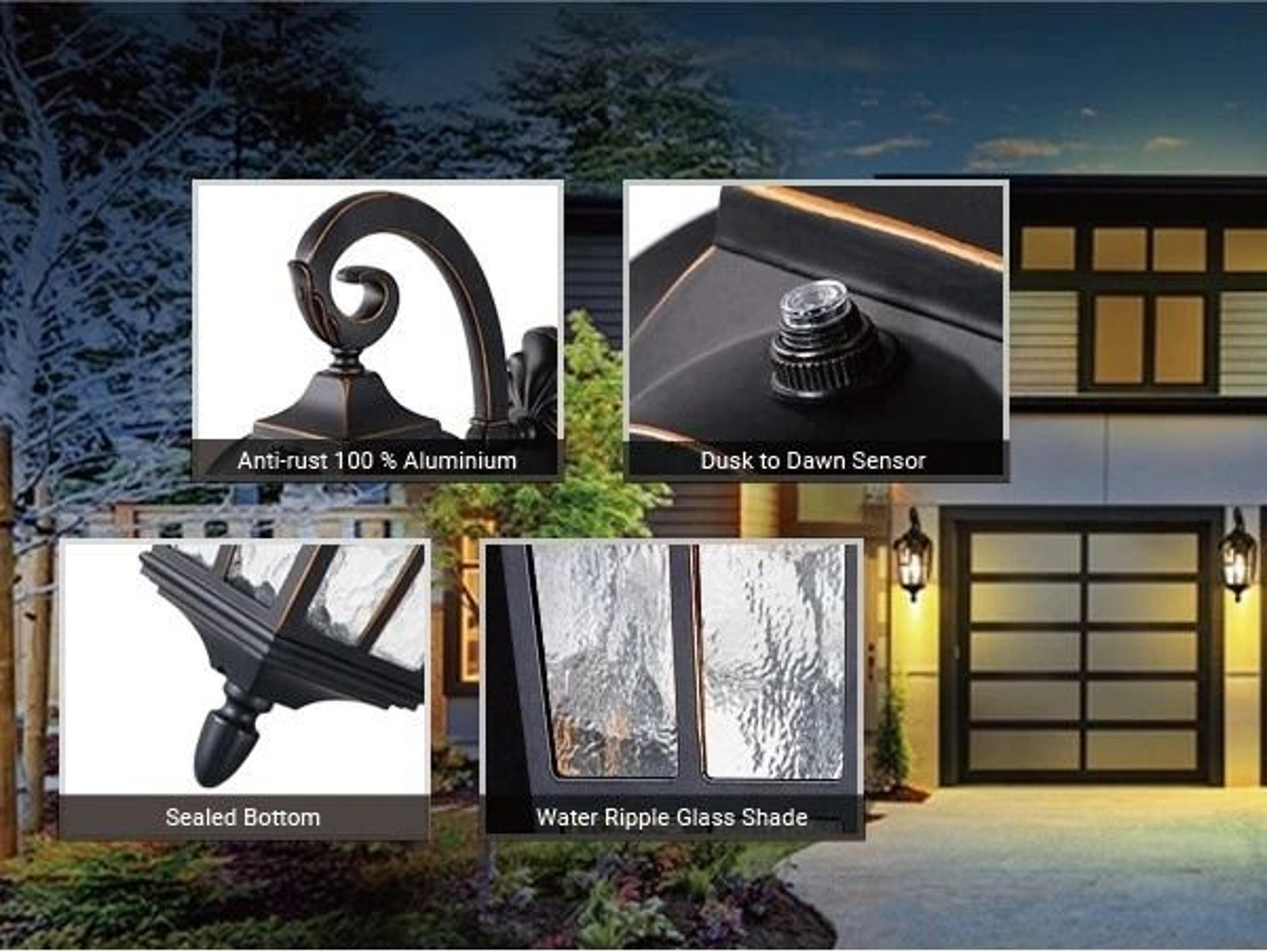 Dusk To Dawn Outdoor Wall Light Waterproof Energy Saving Exterior Lighting Fixture 3
