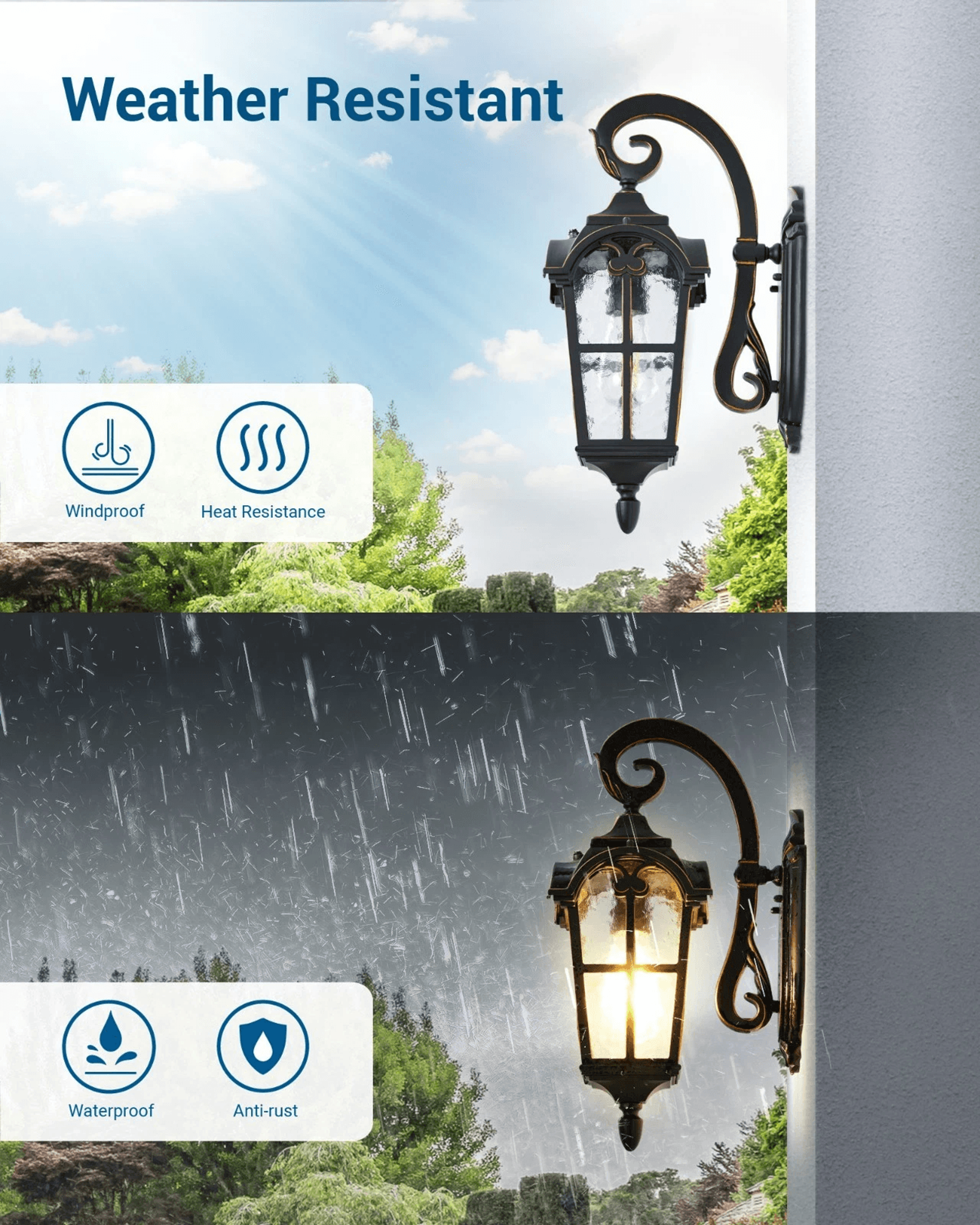 Dusk To Dawn Outdoor Wall Light Waterproof Energy Saving Exterior Lighting Fixture 9
