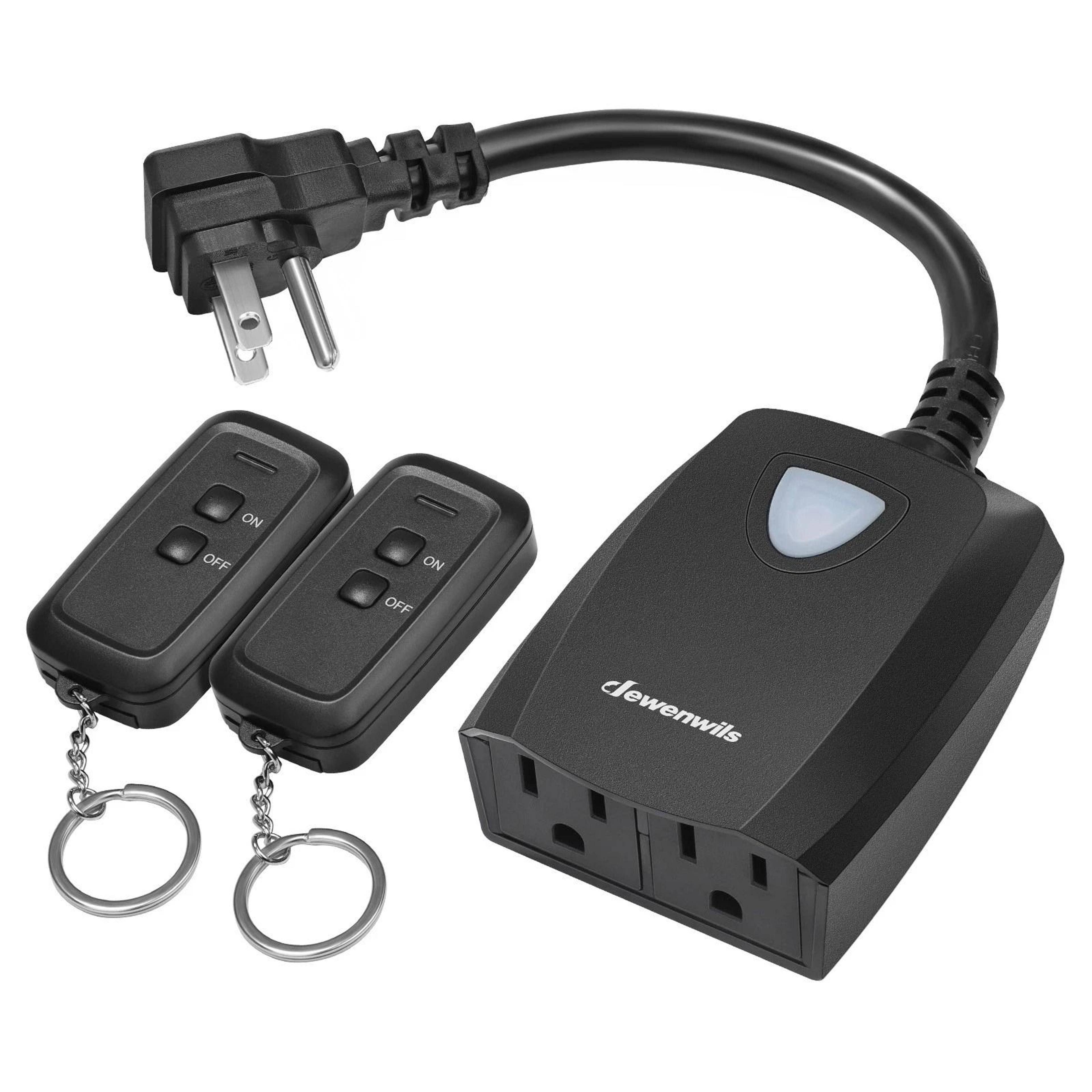 remote control outlet outdoor light switch with outlets, heavy duty ac/dc plug for home & garden