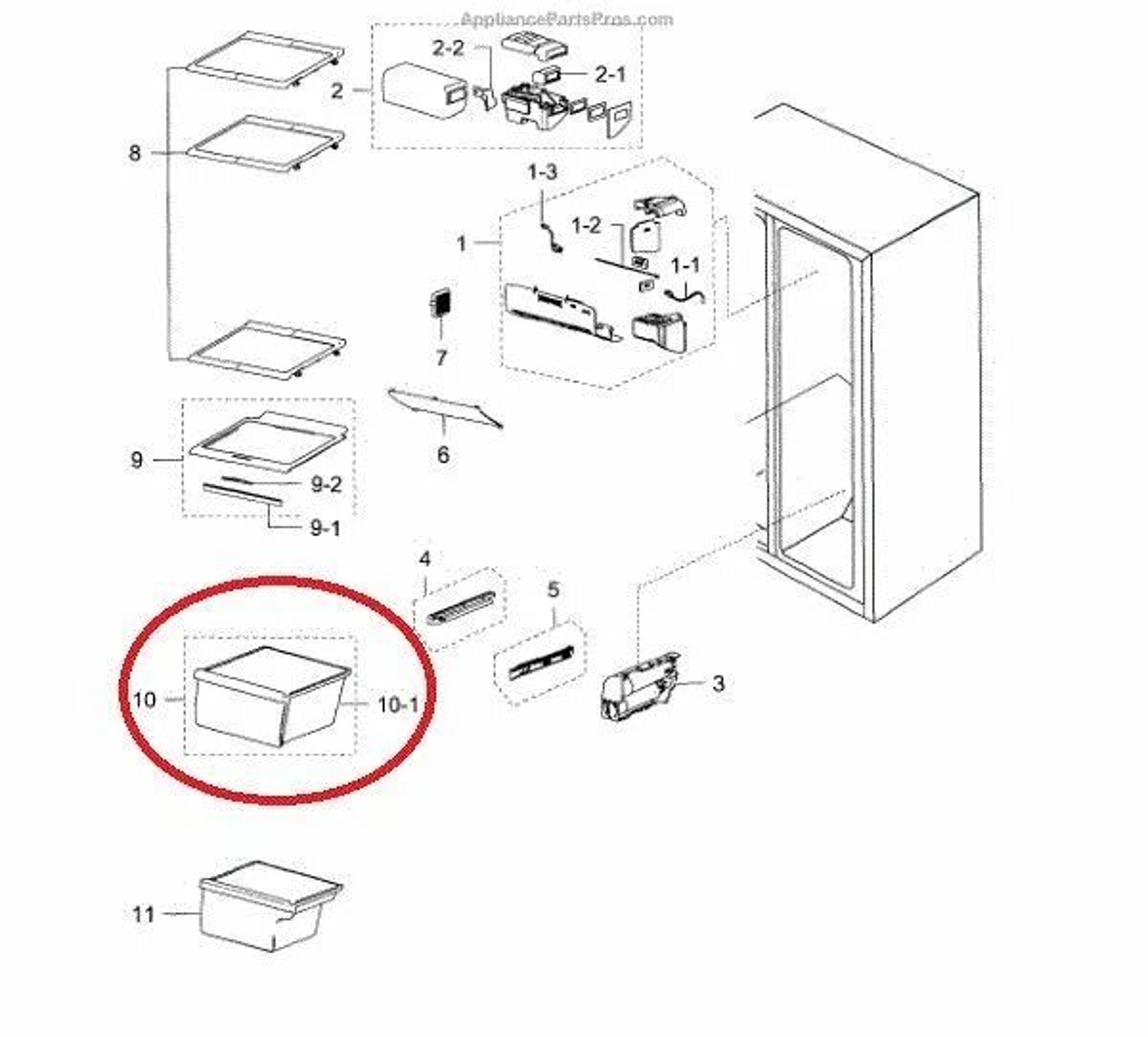 Upper Vegetable Drawer For SAMSUNG Refrigerators Durable  Affordable Replacement Part 1