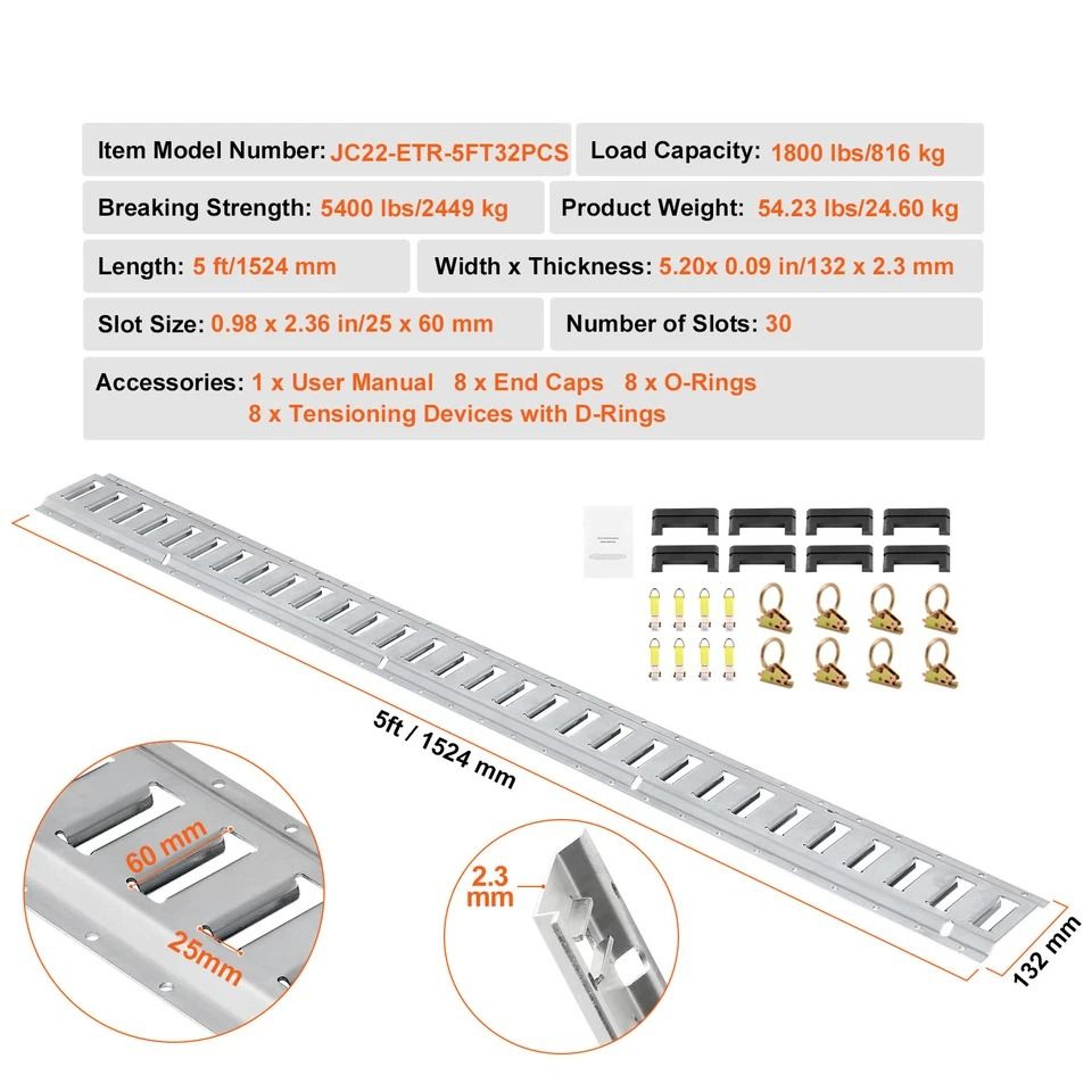 E Track Tie Down Rail Kit For Cargo Trailers E Track Rails With Straps 5