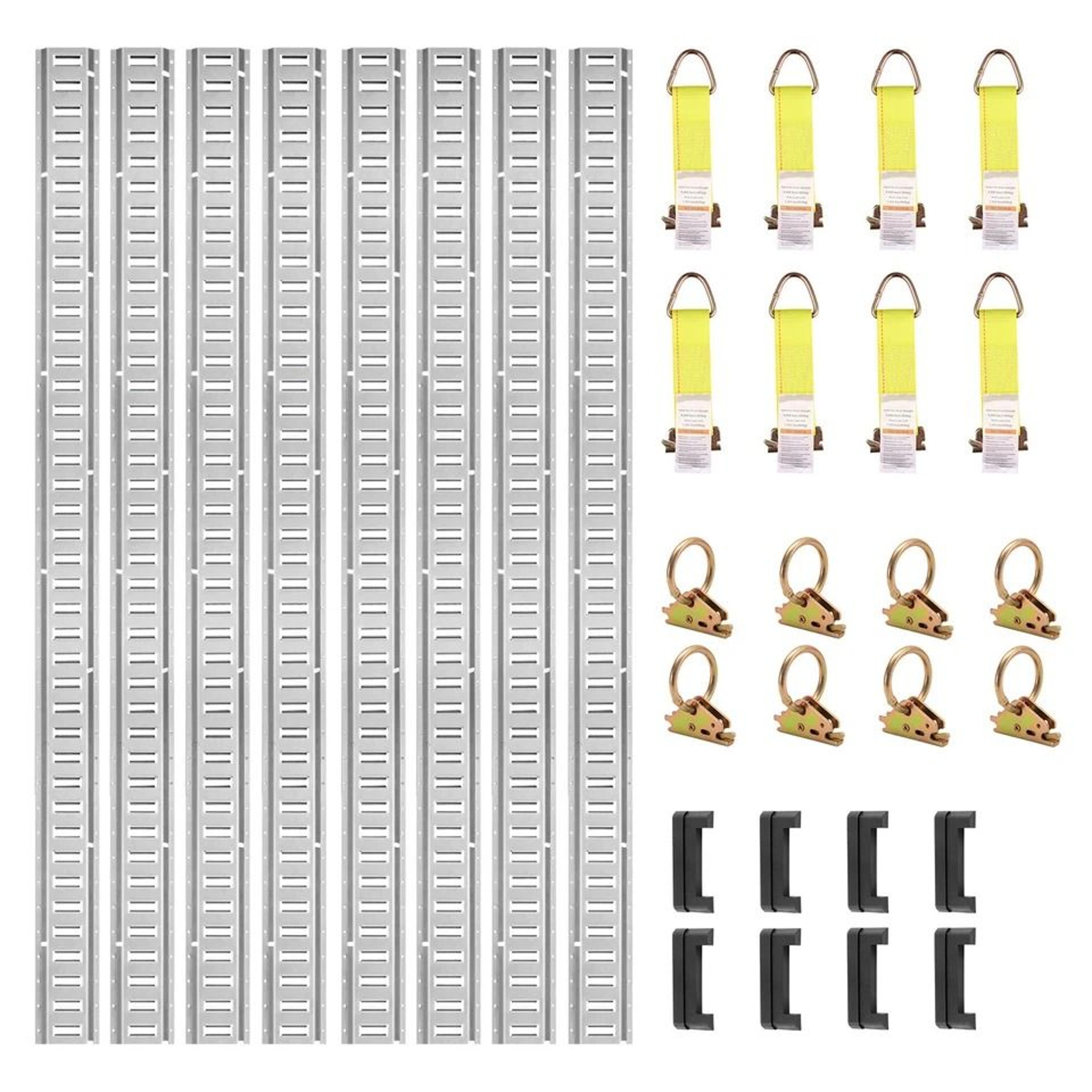 e track tie down rail kit for cargo trailers e track rails with straps