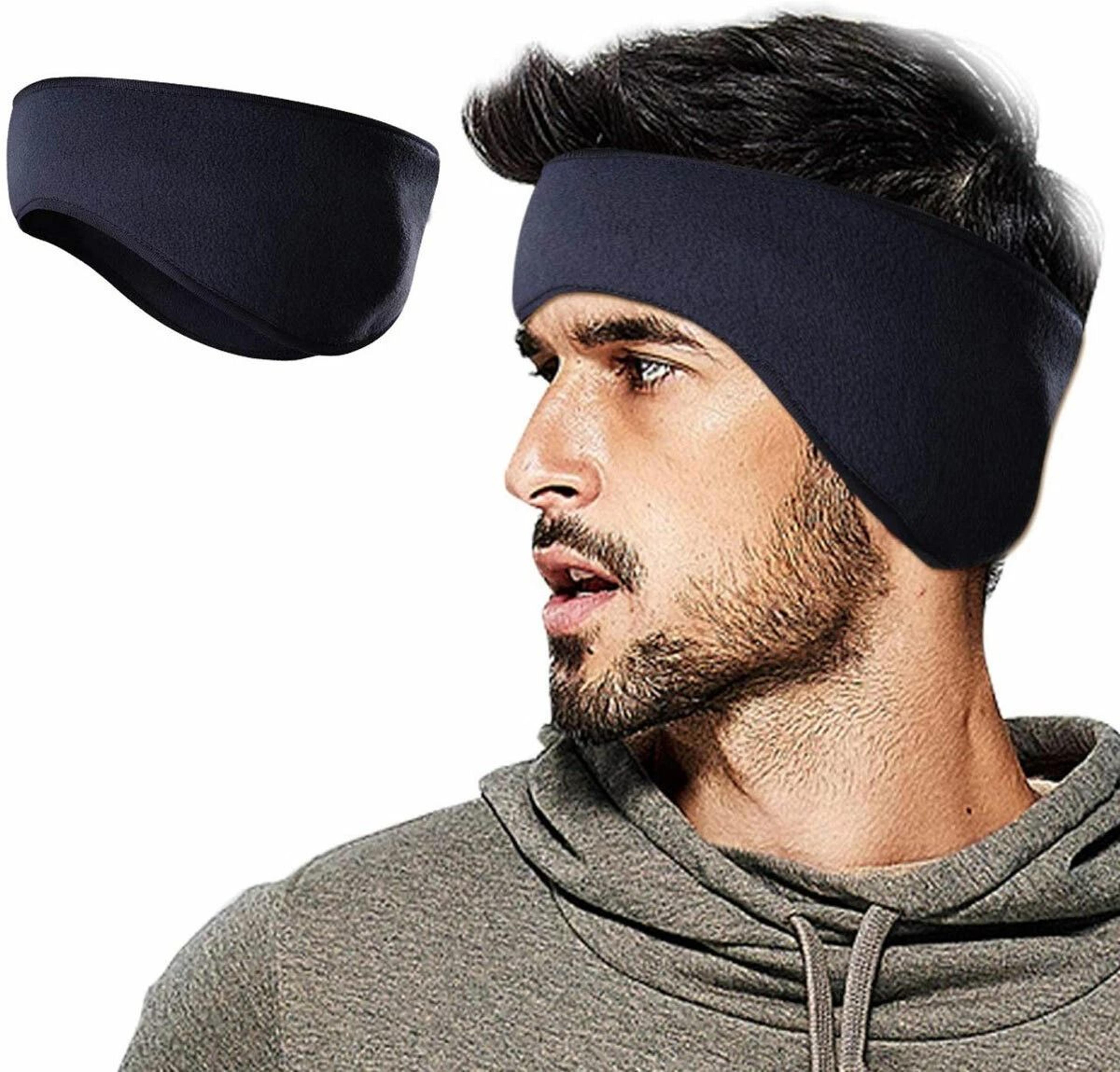 fleece ear warmers headband for winter sports unisex headwrap for men & women, soft & warm winter ear muffs