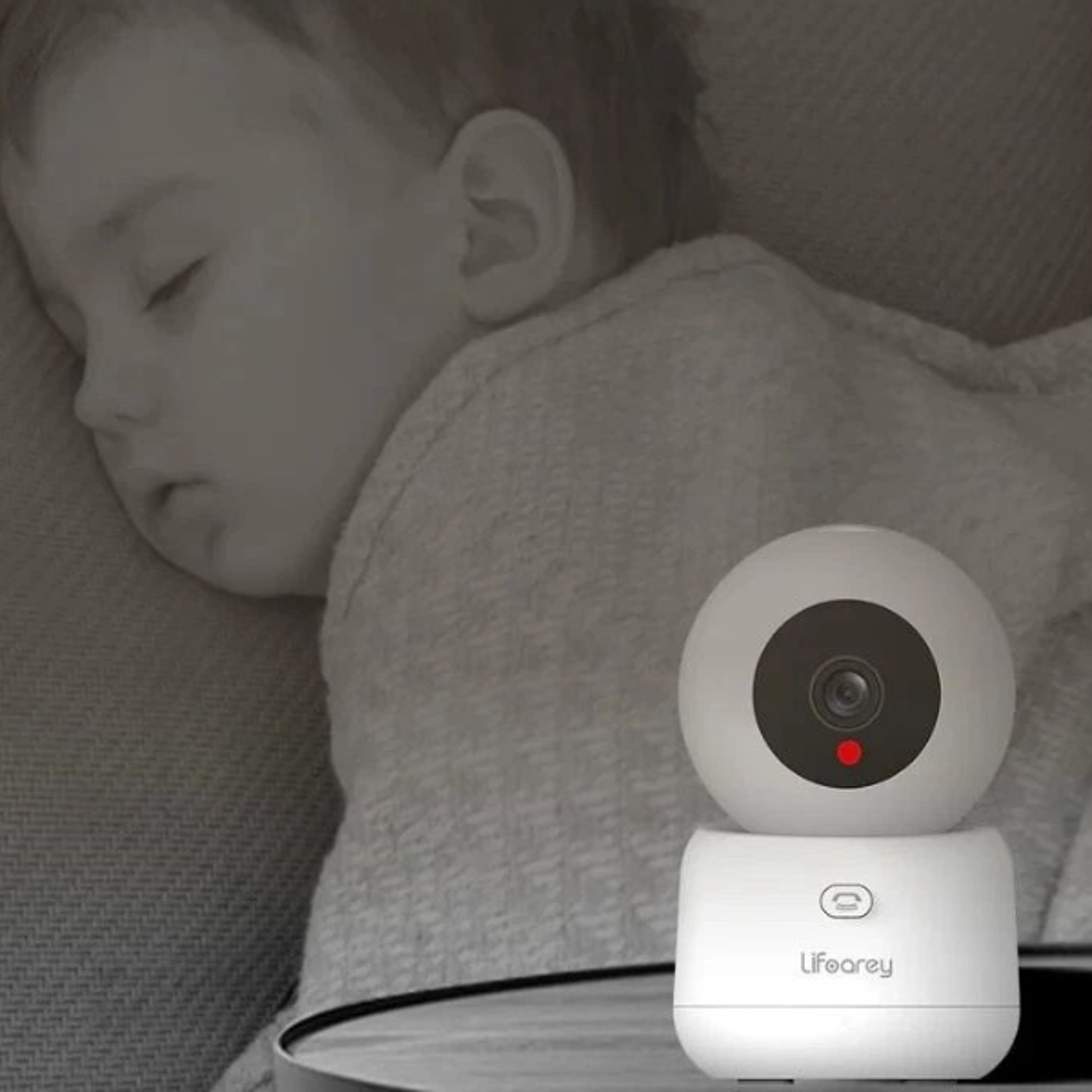 lifoarey indoor home security camera with baby monitor, 2 way audio & night vision