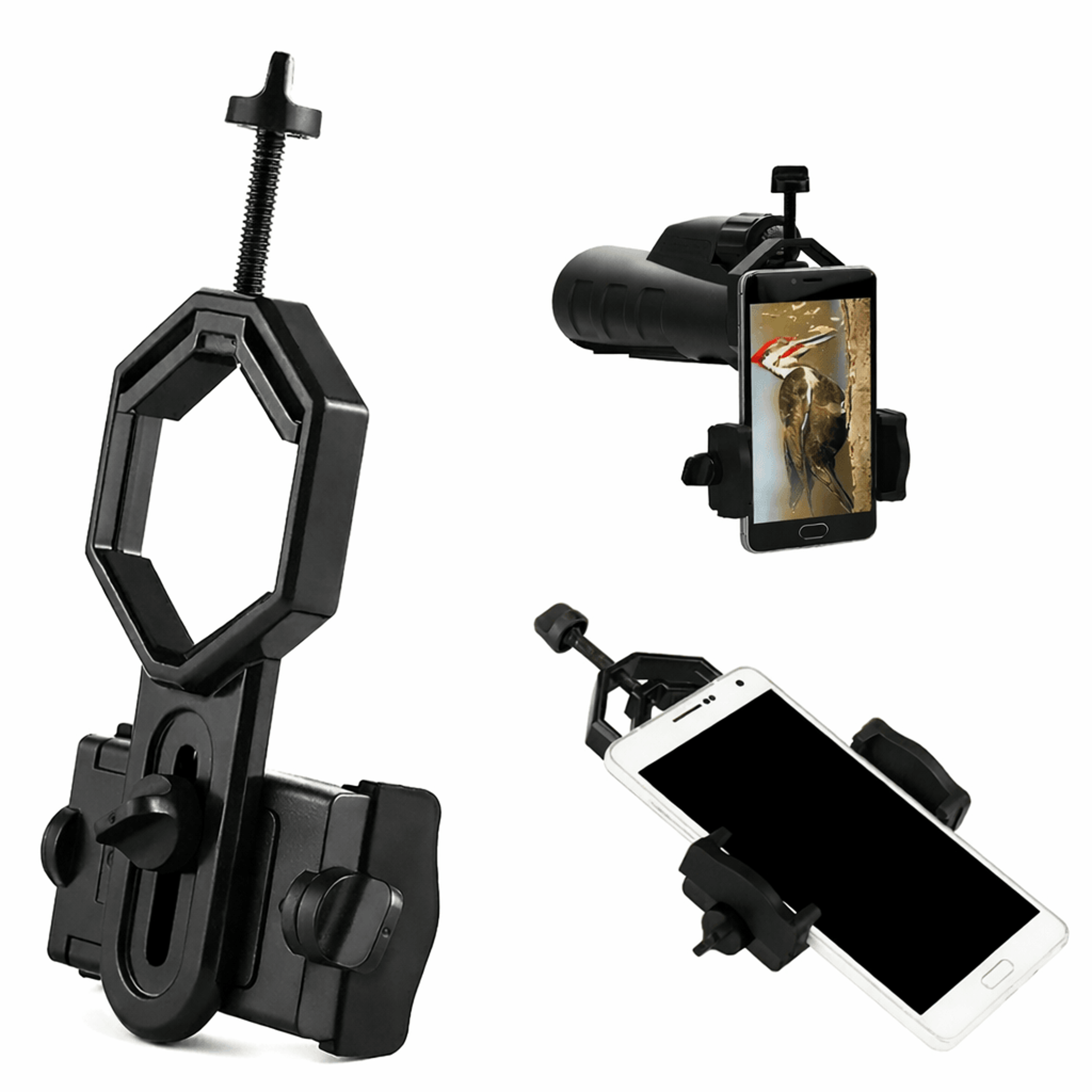 universal cell phone mount adapter for telescope & monocular ideal for spotting scopes