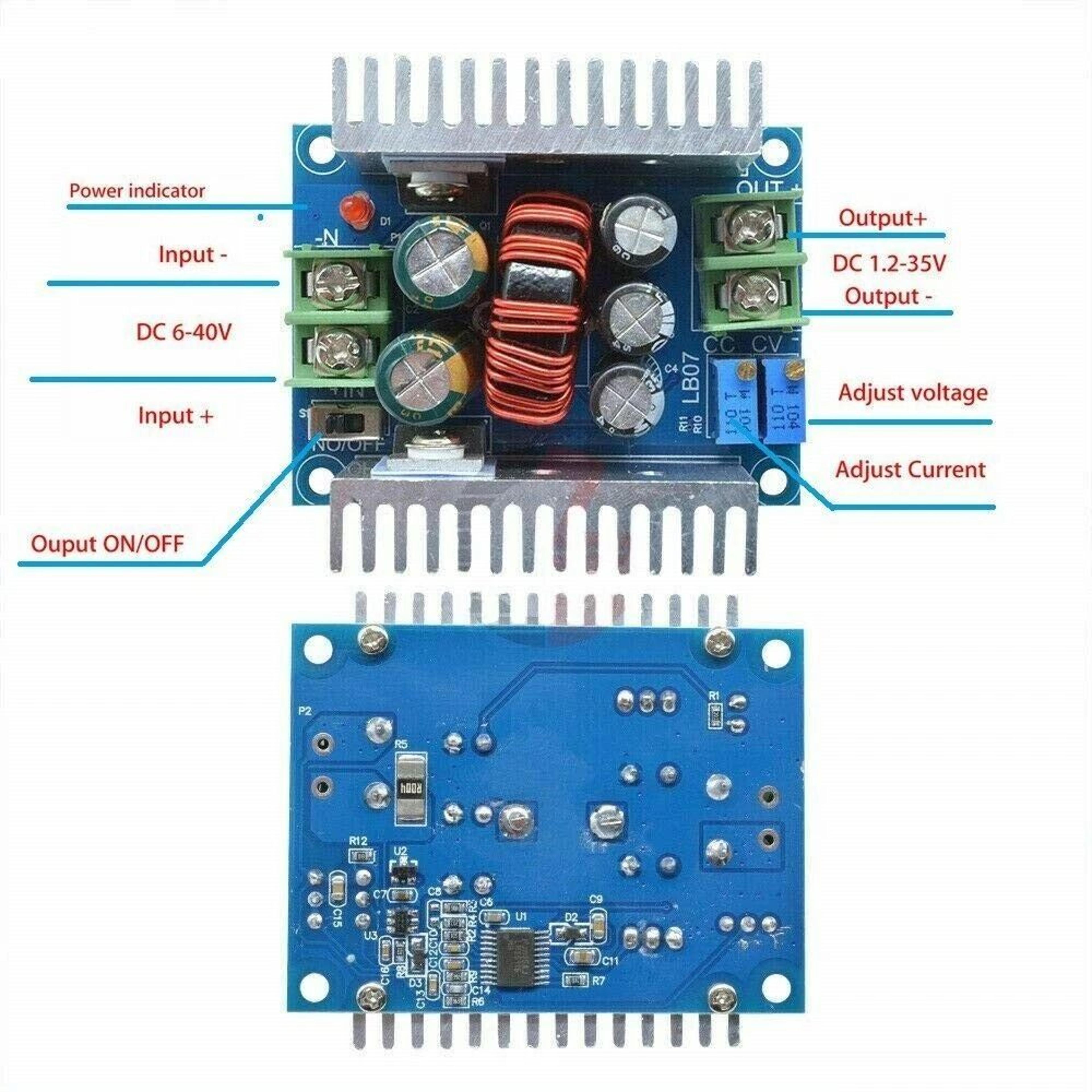 DC DC Converter Step Down BuckBoost Adjustable Power Charger Board 2