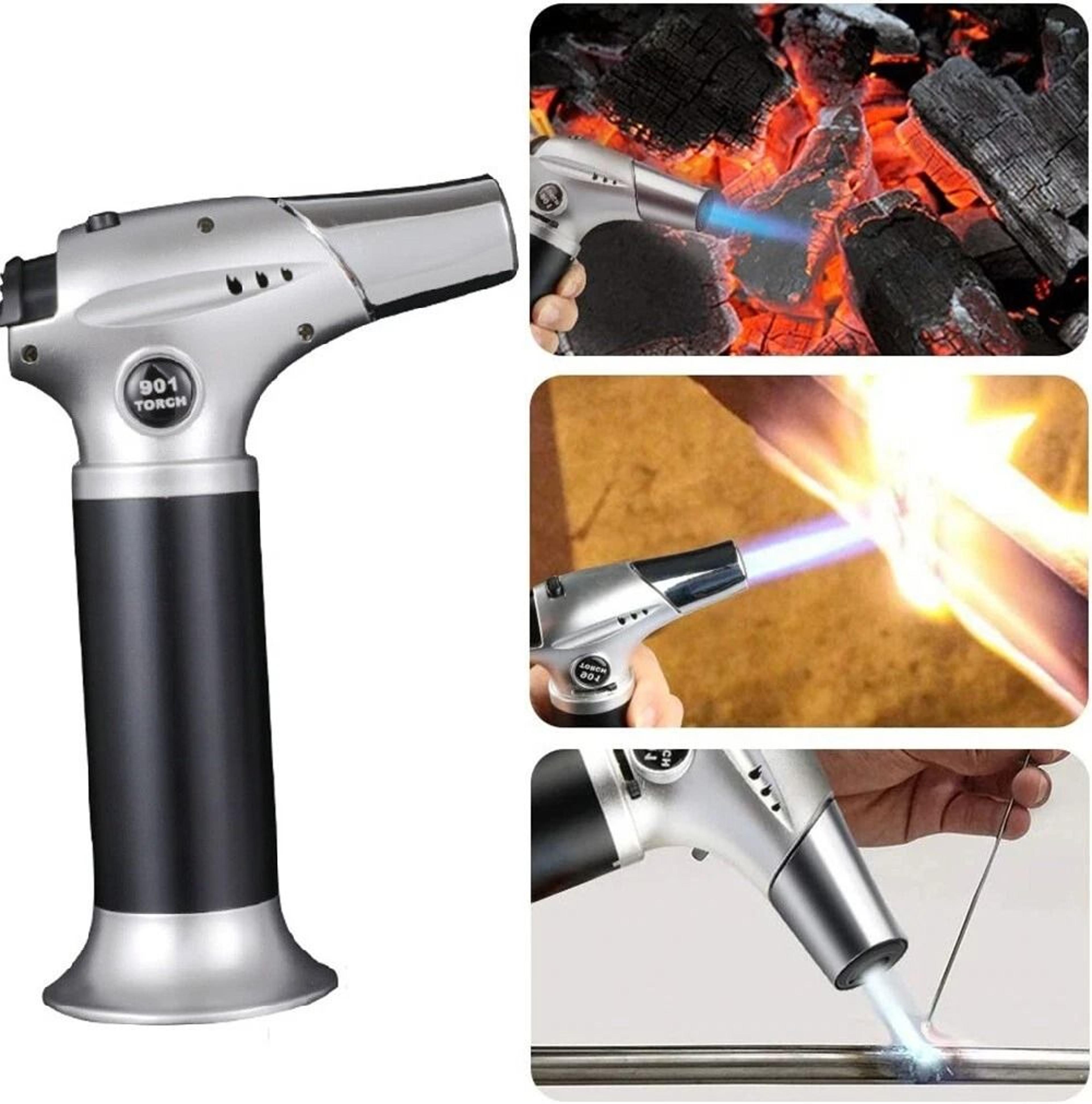 Butane Torch Lighter Adjustable Flame Windproof Refillable Gas Perfect For Welding  Outdoor Use 3