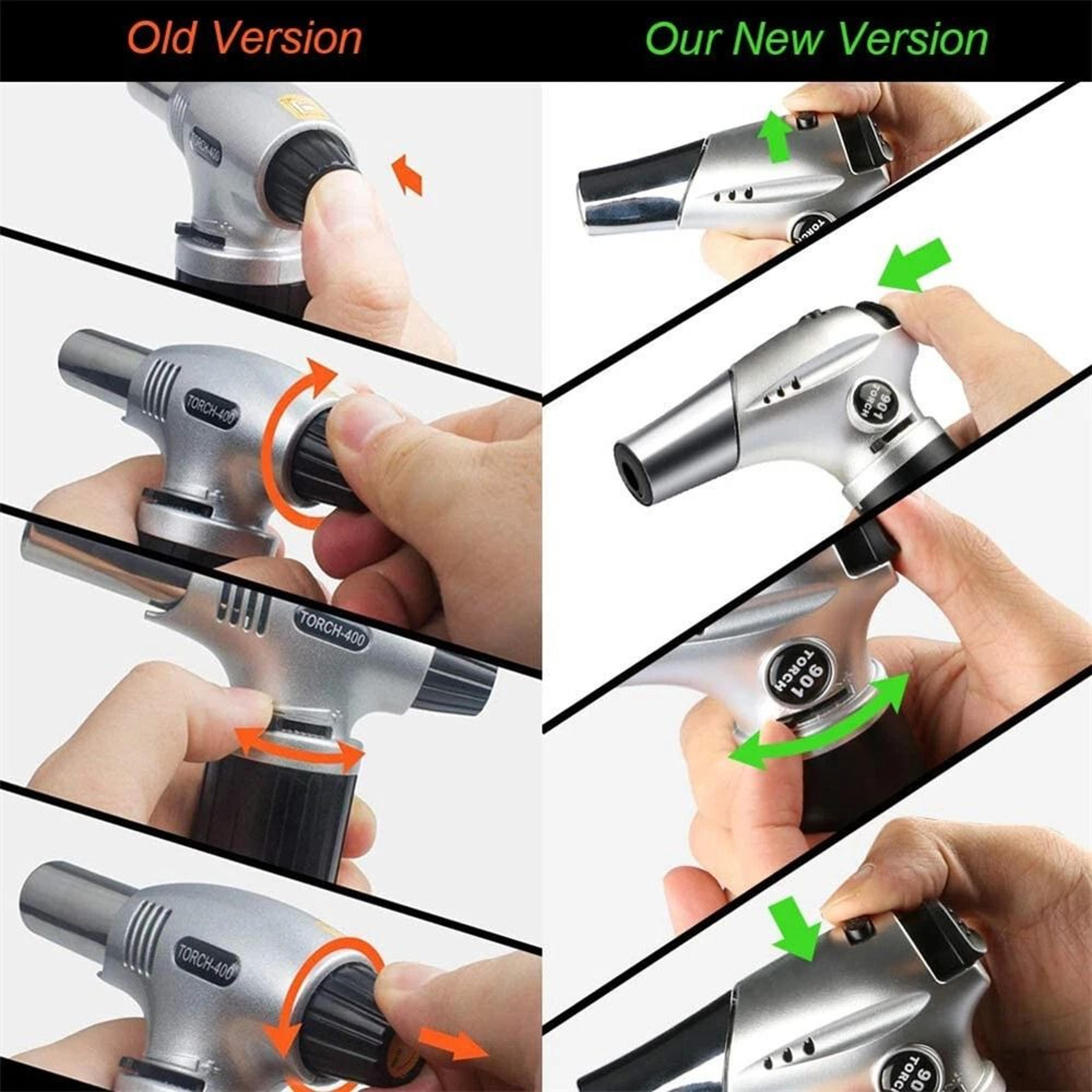 Butane Torch Lighter Adjustable Flame Windproof Refillable Gas Perfect For Welding  Outdoor Use 4