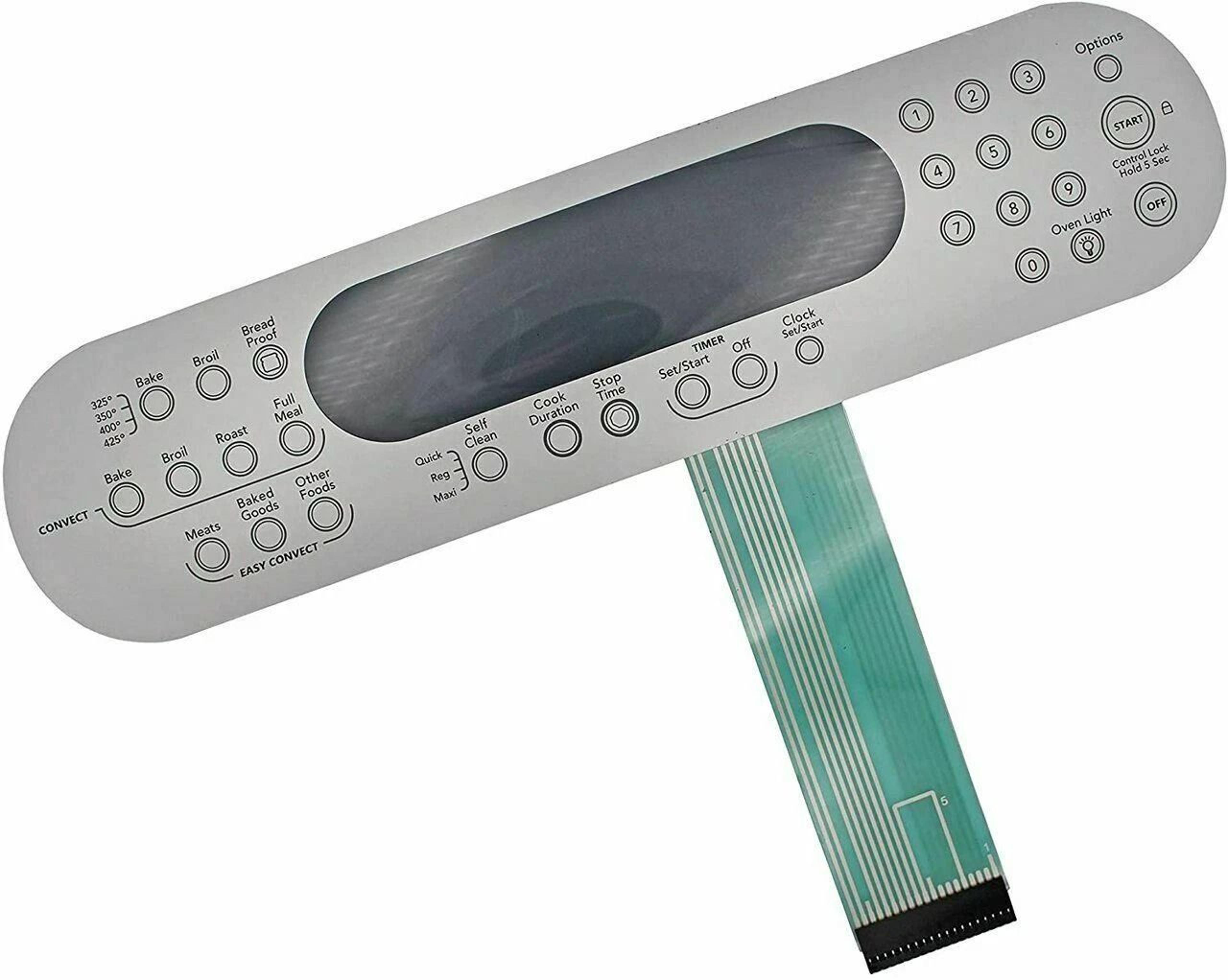 membrane switch for whirlpool range no metal plate replacement