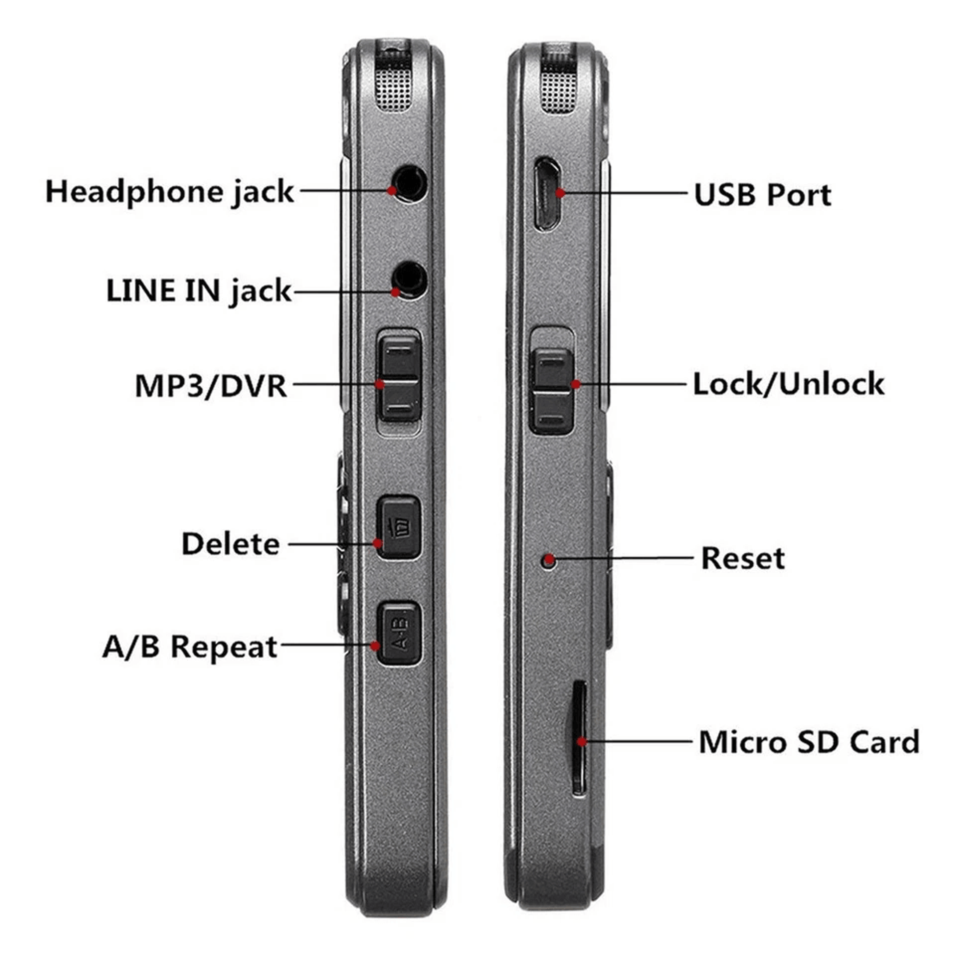 Digital Voice Recorder MP3 Player With LCD Display  Voice Activation 1