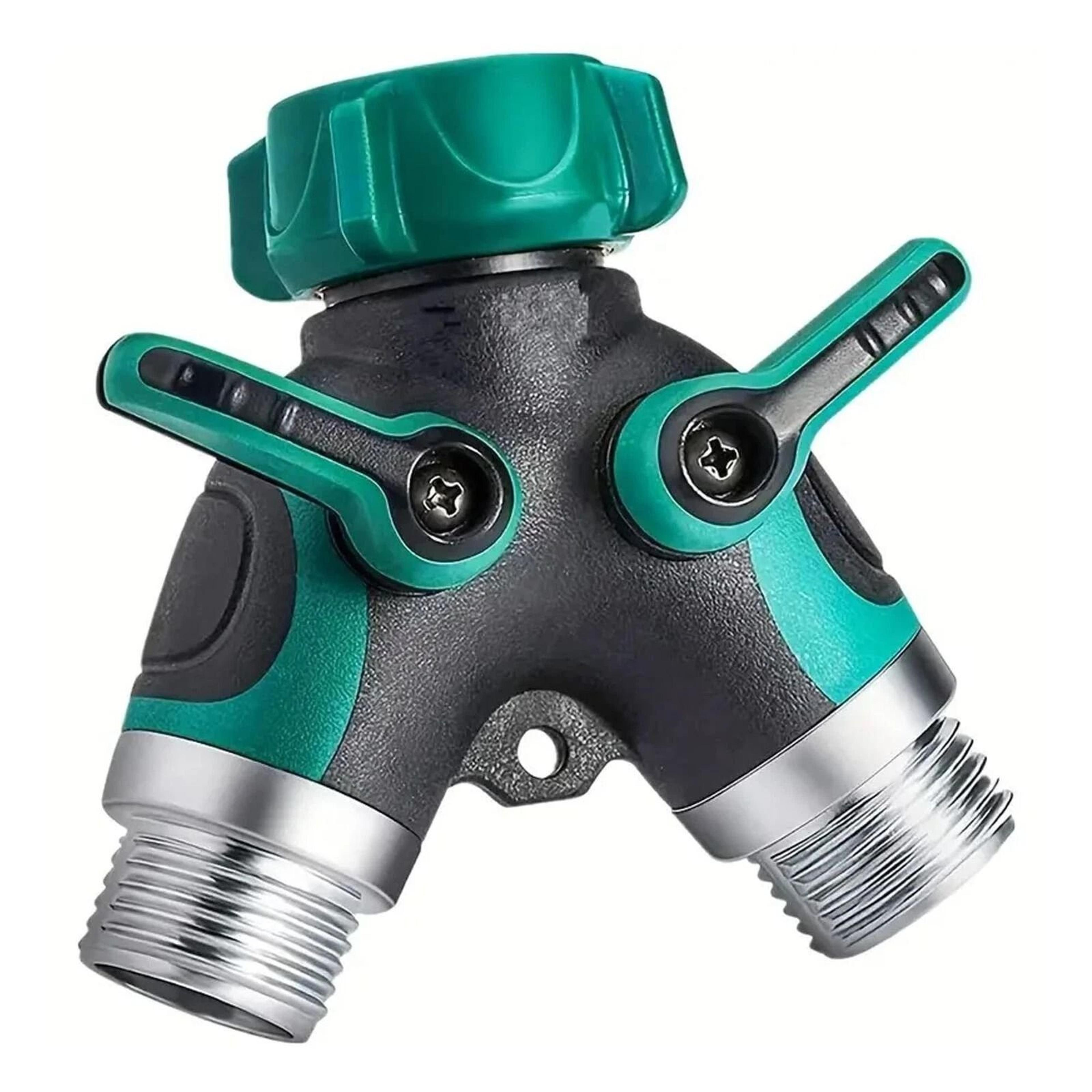 wideskall heavy duty metal garden hose 2 way y splitter with shut off valves
