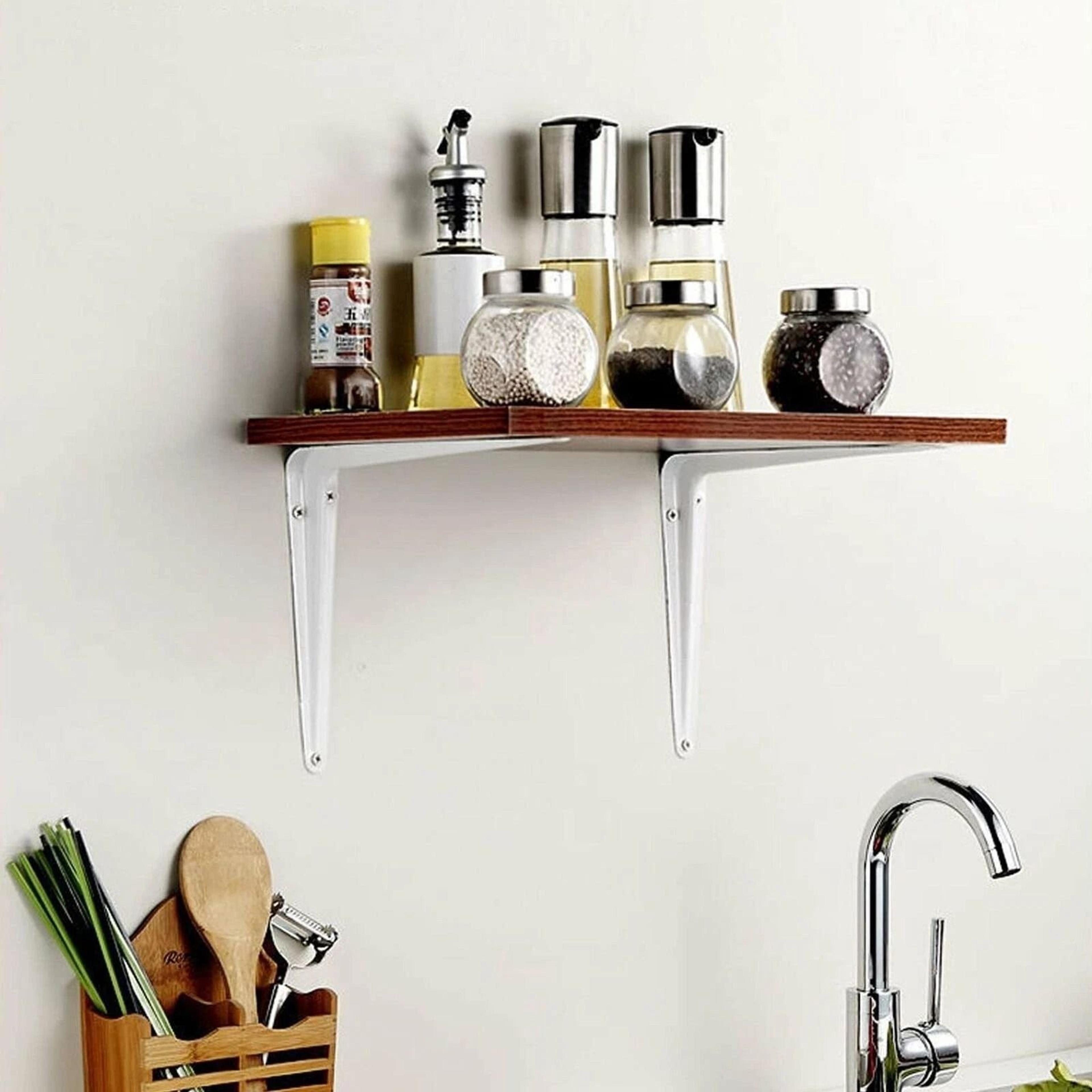 heavy duty white metal shelf brackets for wall mounted storage