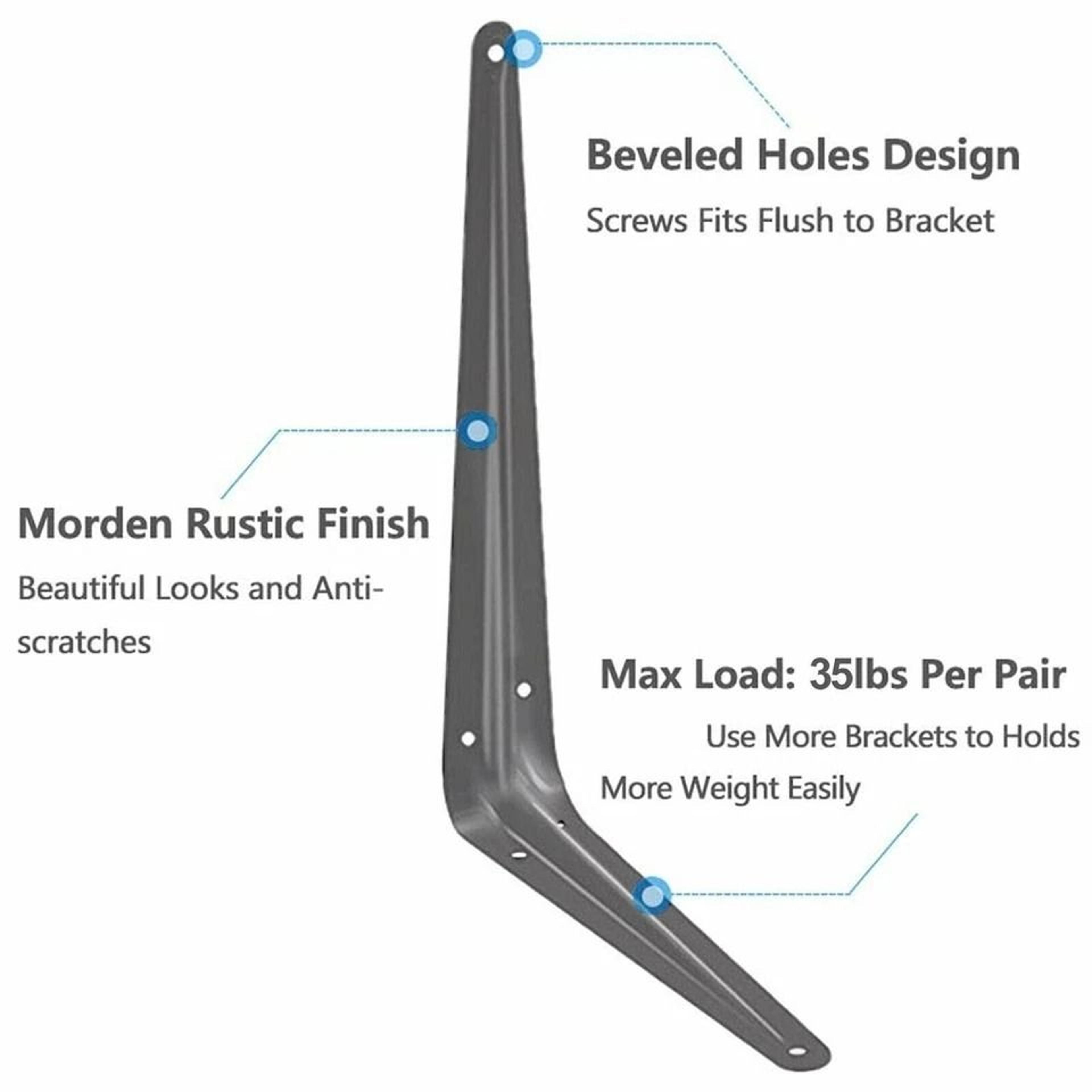 Industrial Metal Shelf Brackets Wall Mounted Shelf Support For Garage Organization 3