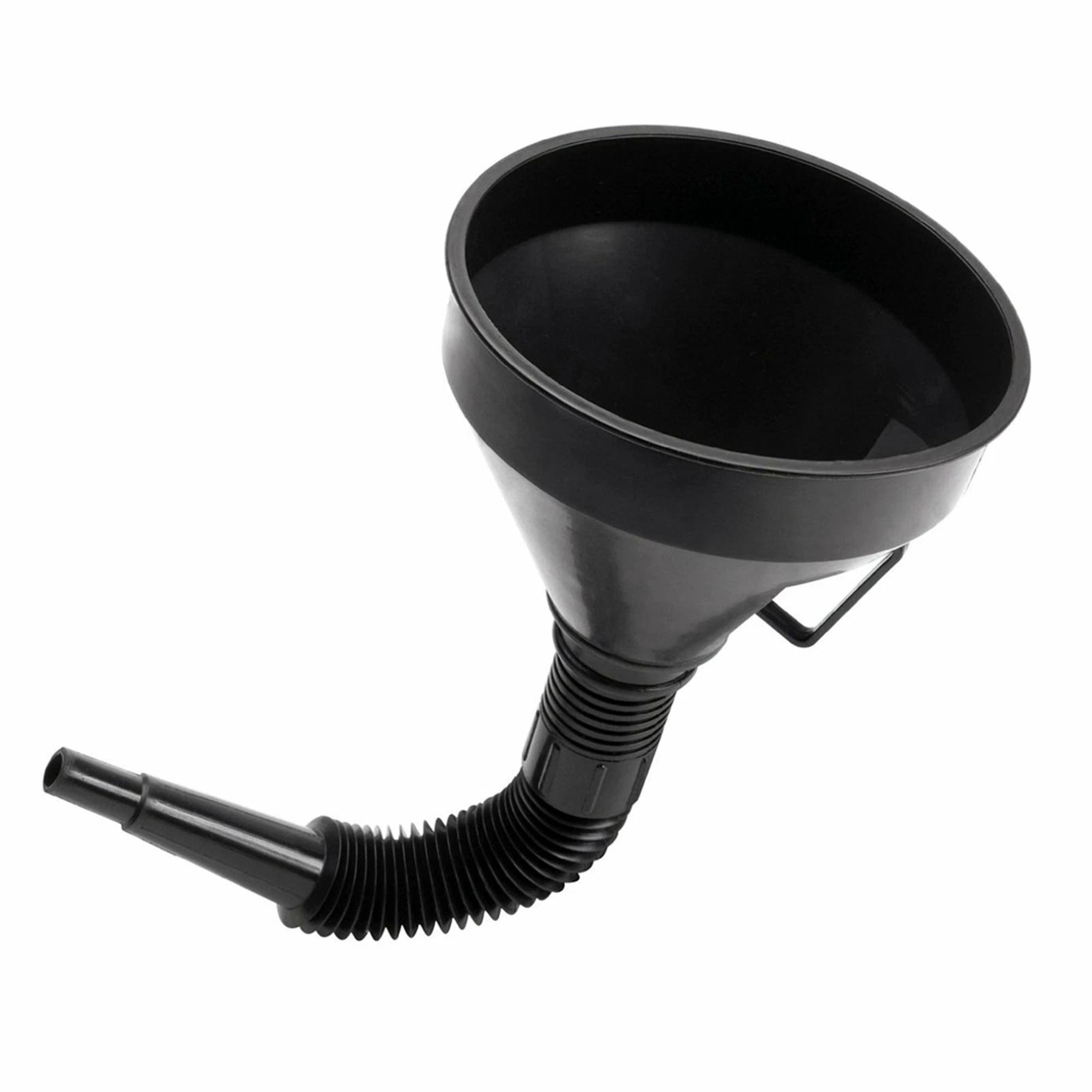 flexible spout funnel with filter for easy oil & fuel transfer automotive tool