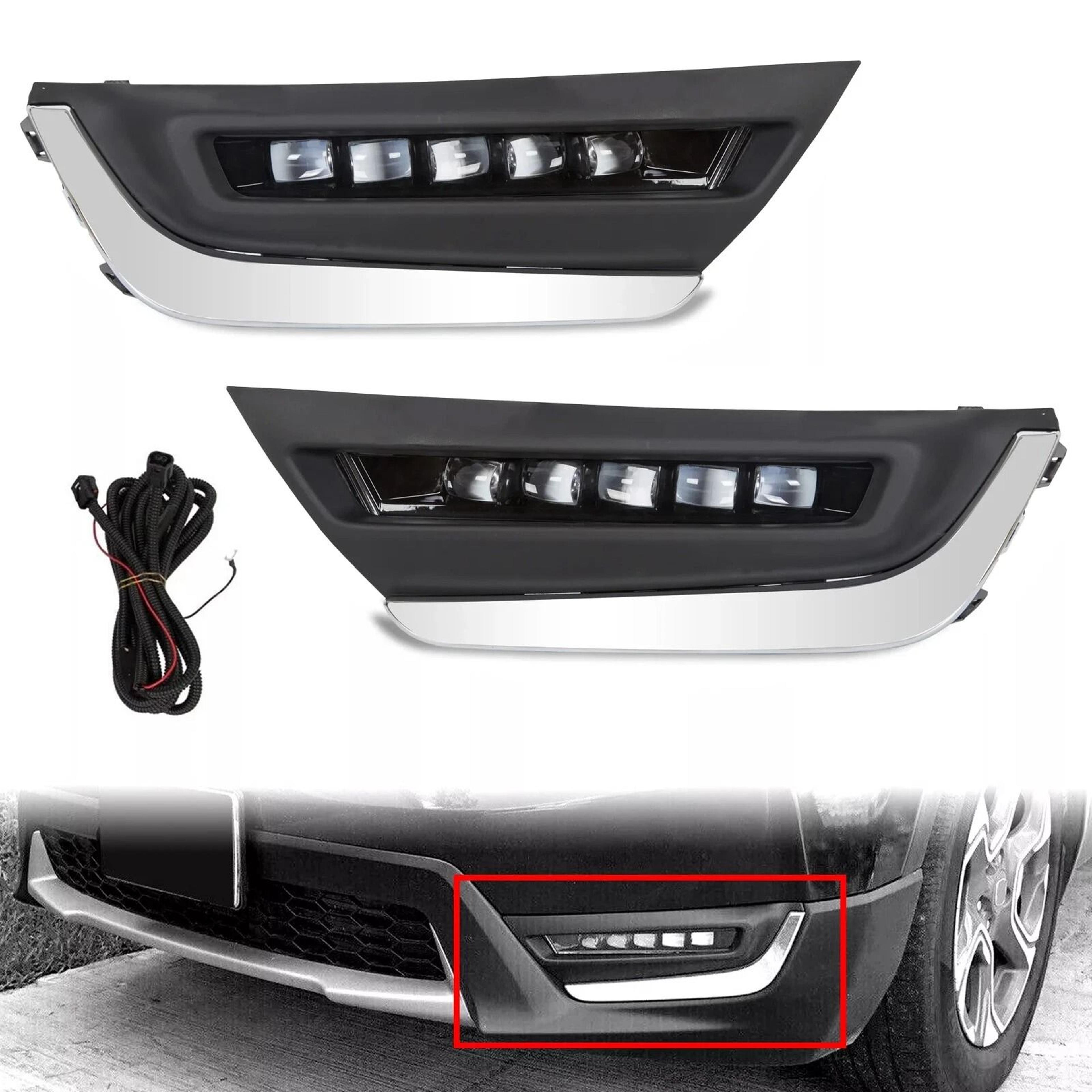 honda crv drl lights led daytime running lights fog lamp upgrade kit