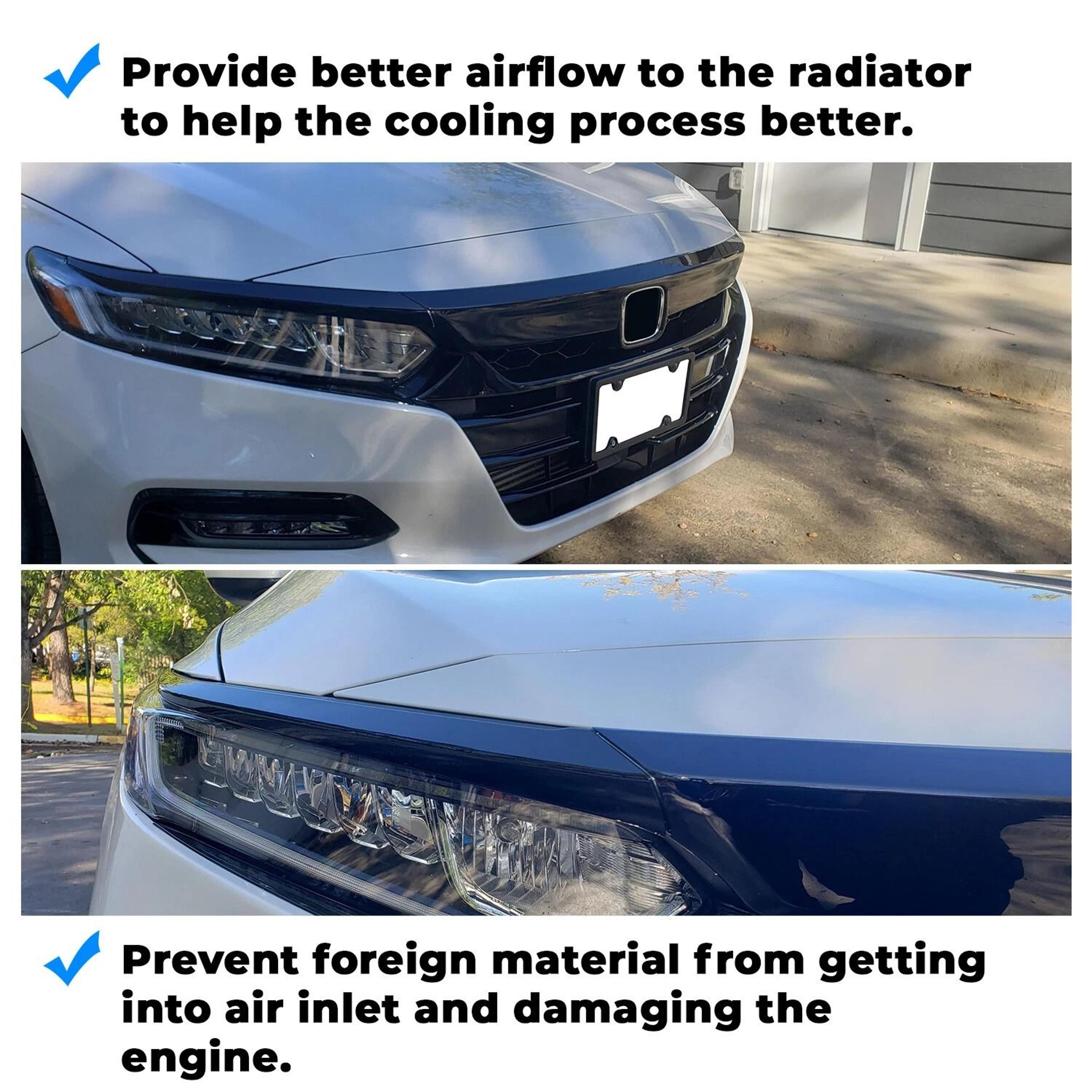 Glossy Black Honda Accord Grille Trim Cover Front Grille Overlay 9