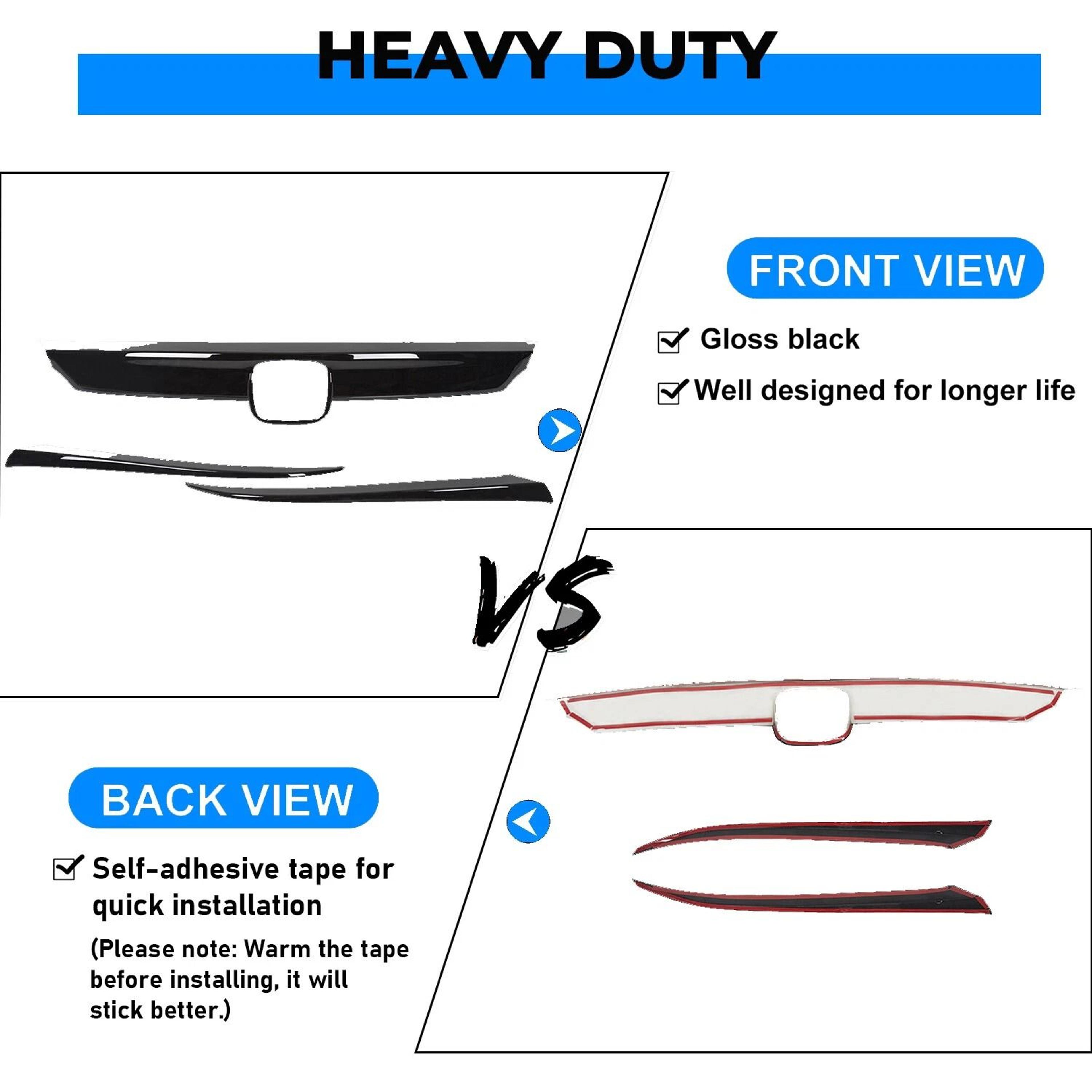 Glossy Black Honda Accord Grille Trim Cover Front Grille Overlay 10