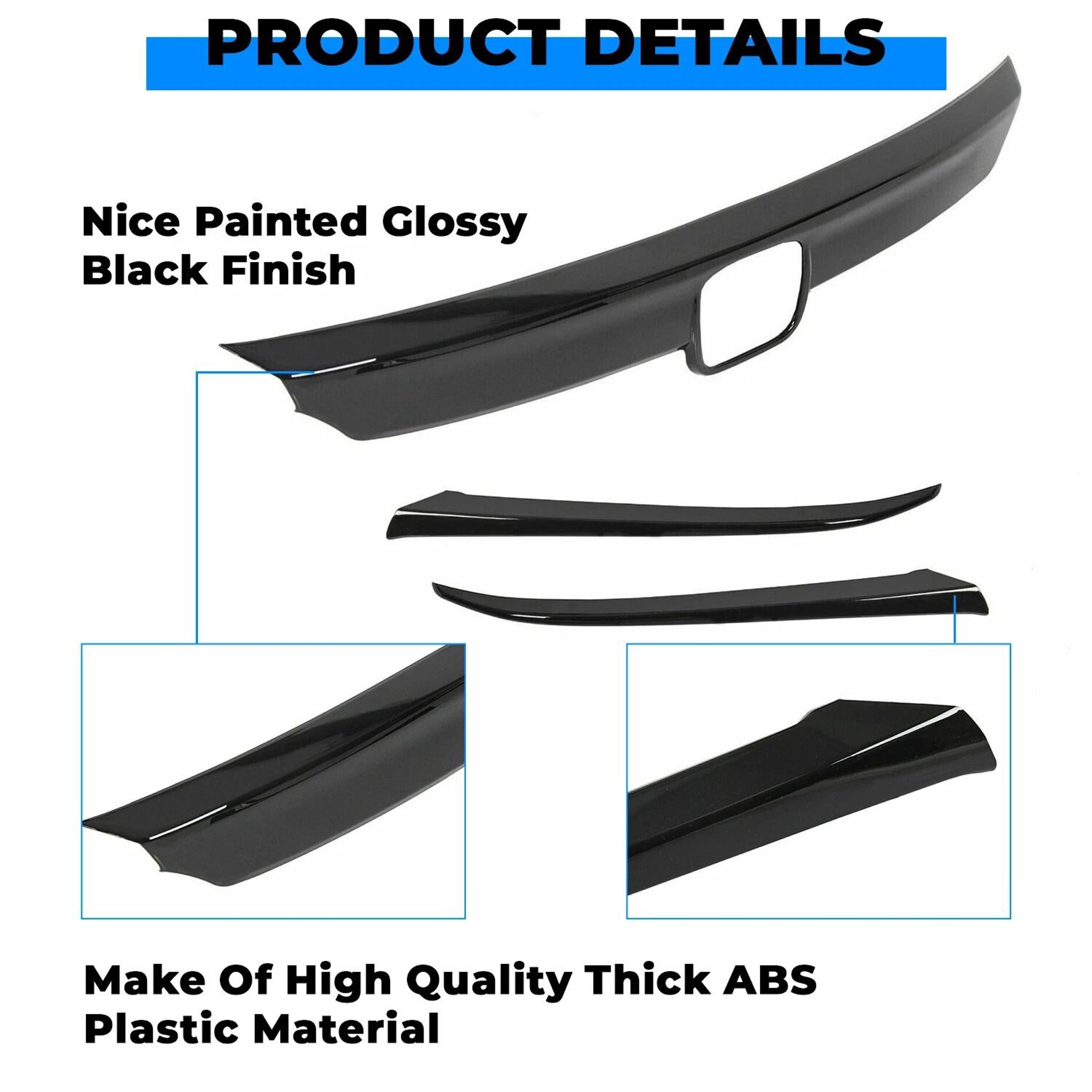 Glossy Black Honda Accord Grille Trim Cover Front Grille Overlay 11