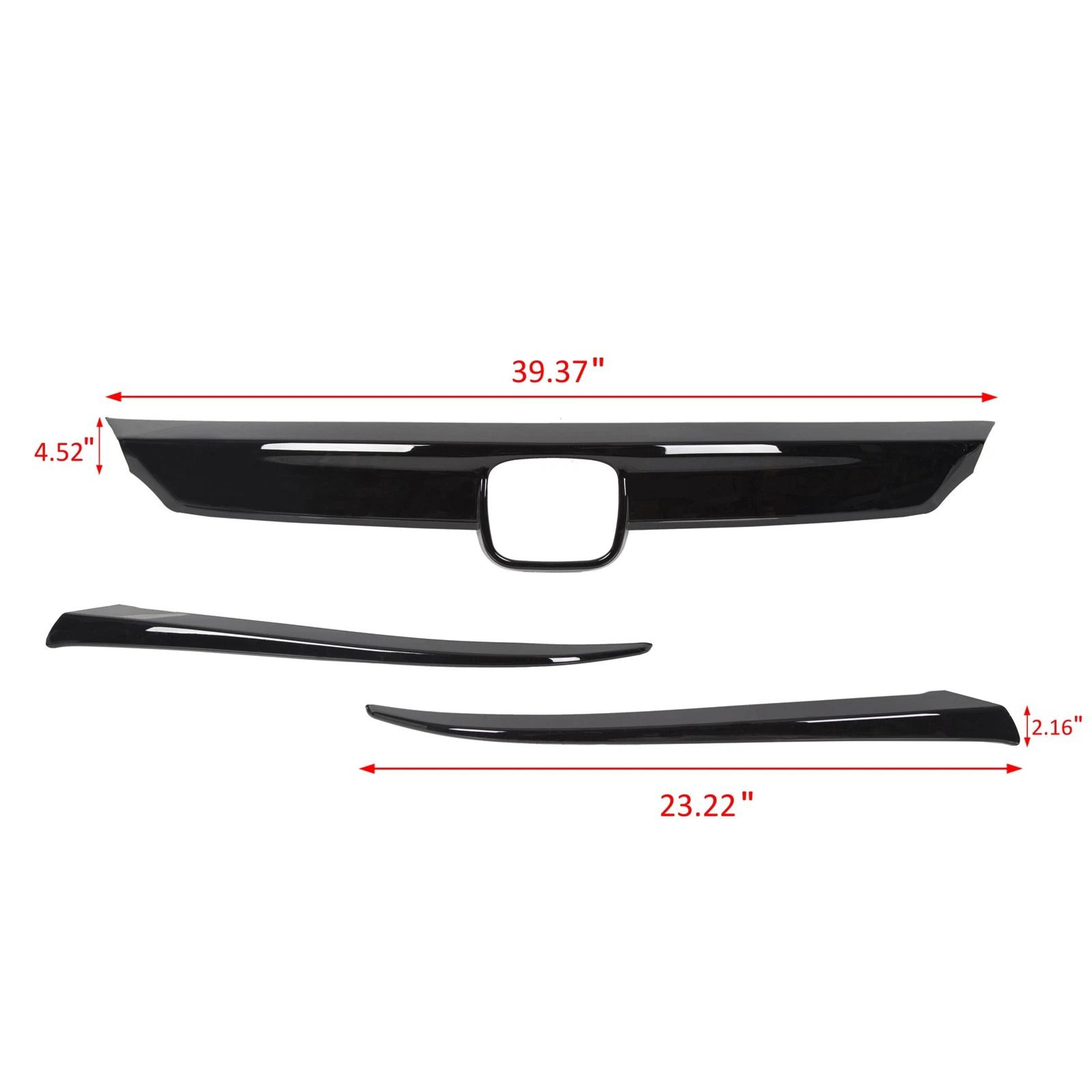Glossy Black Honda Accord Grille Trim Cover Front Grille Overlay 13