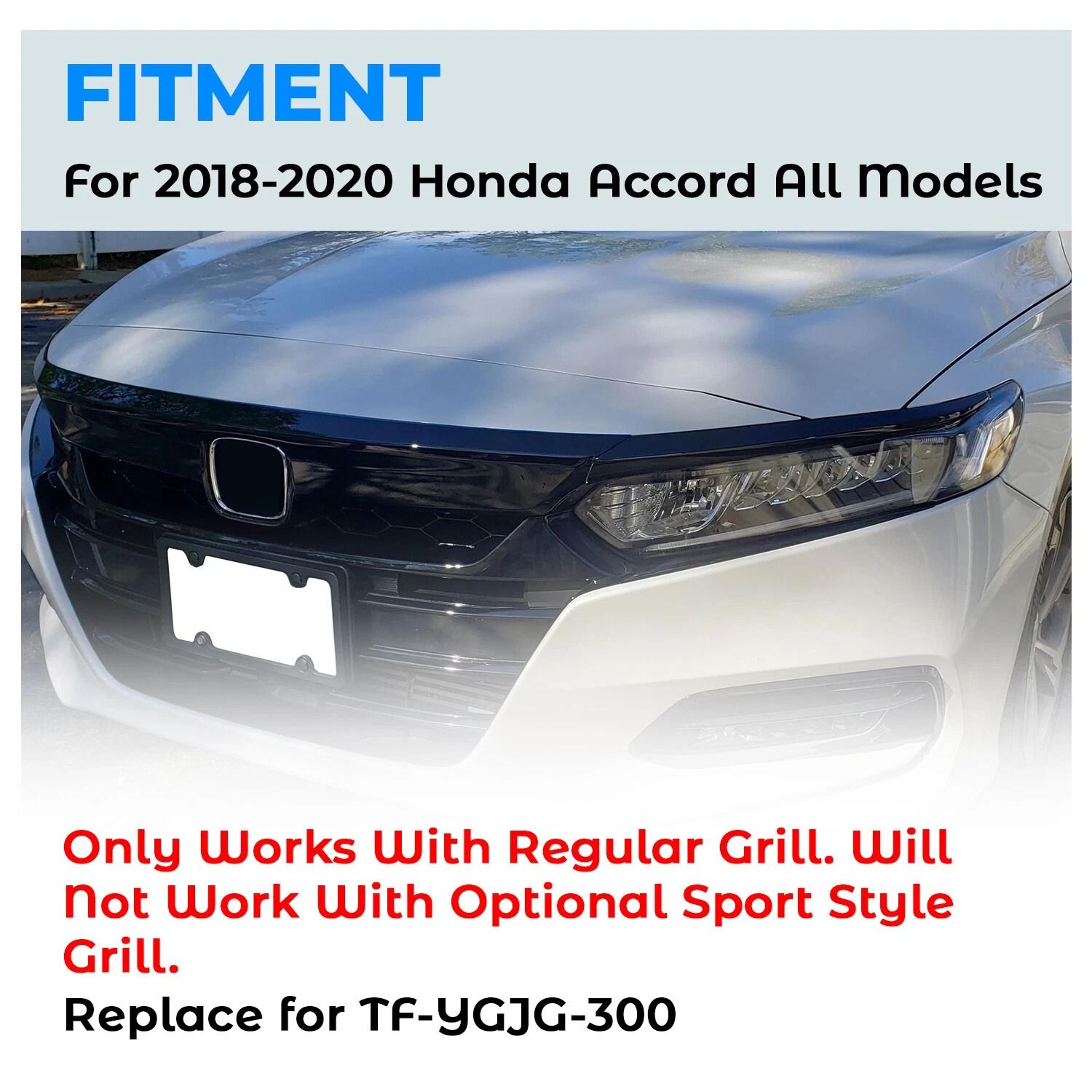 Glossy Black Honda Accord Grille Trim Cover Front Grille Overlay 7