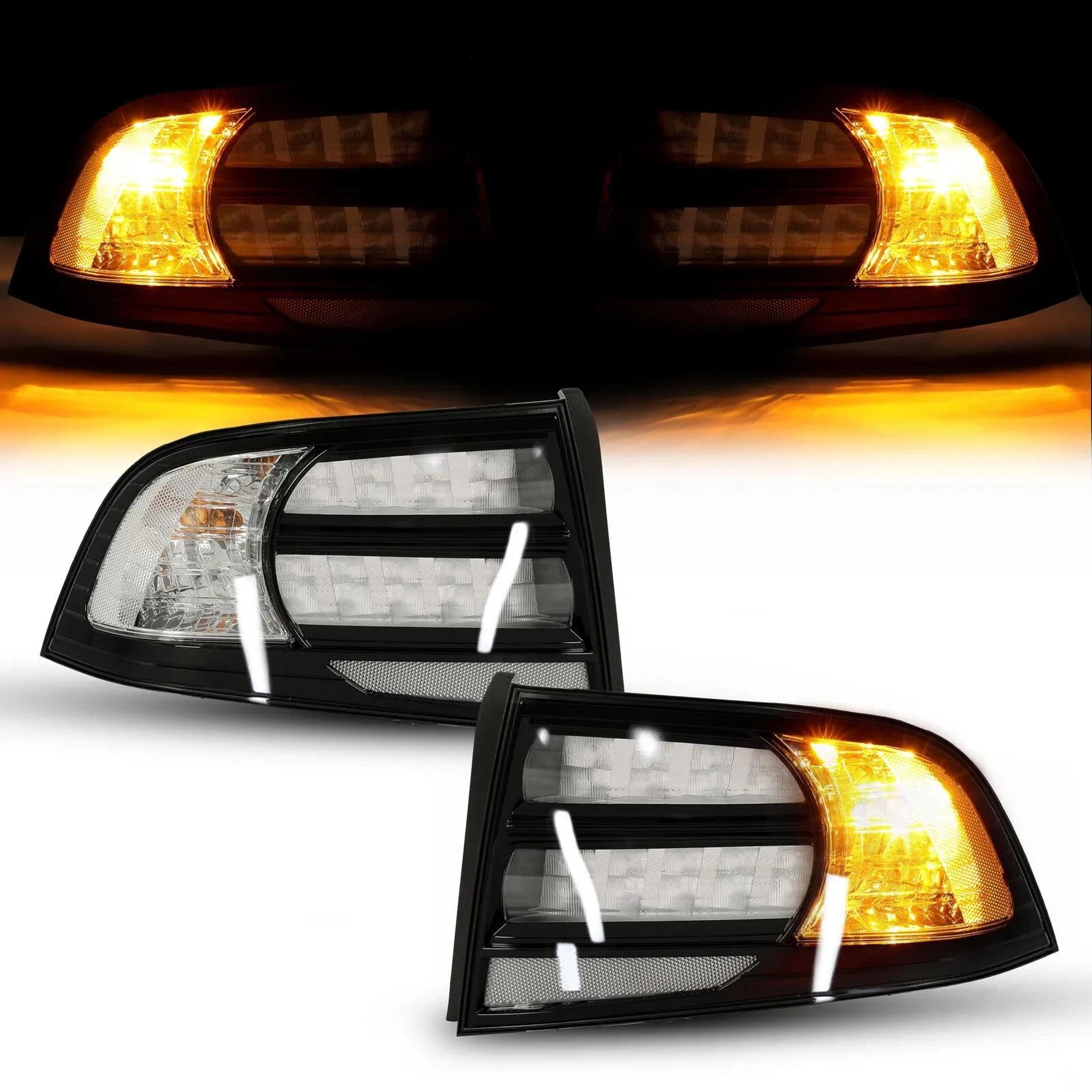 acura tl tail light assembly black housing clear lens lh rh replacements