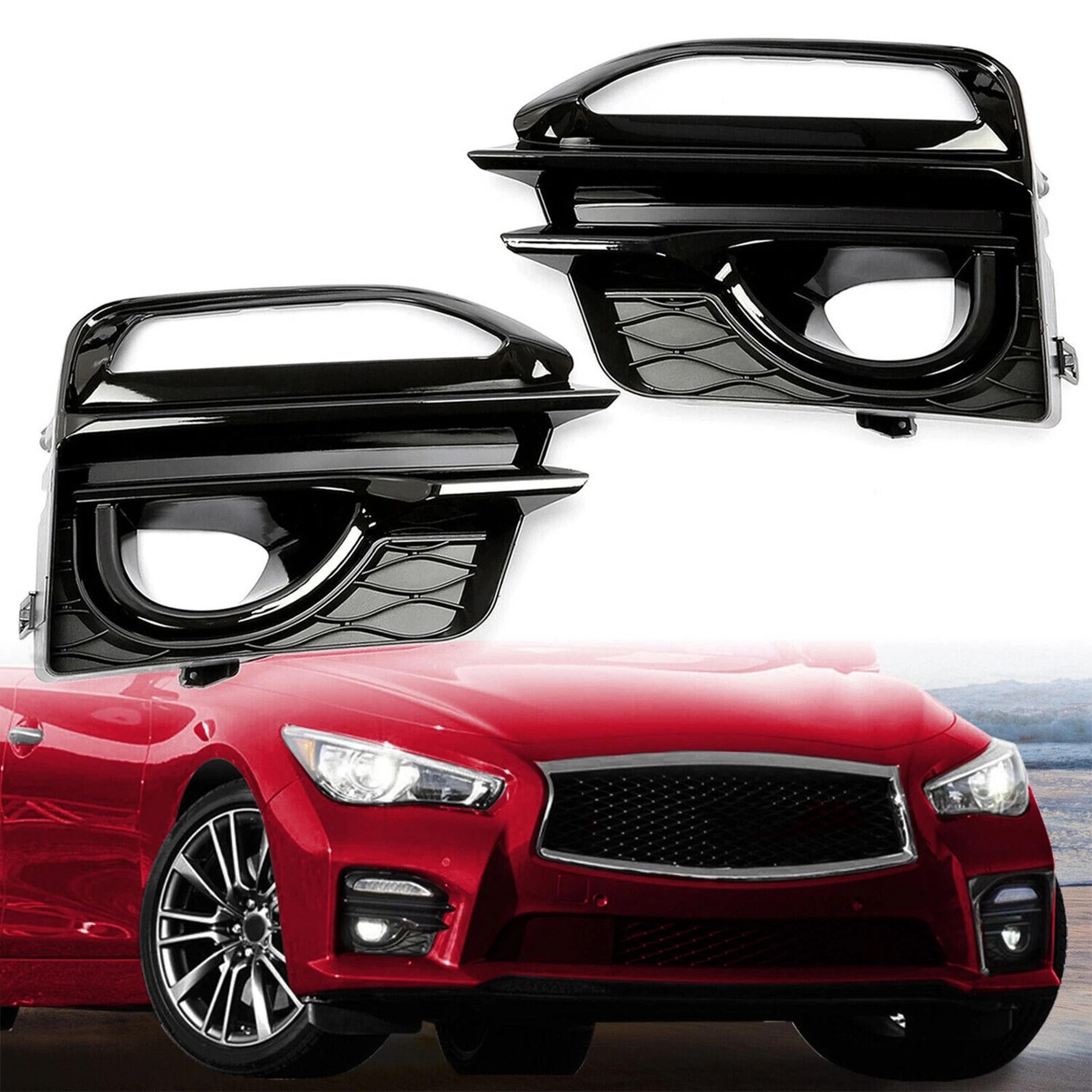 front bumper fog light cover bezel trim for infiniti q50 sport lh & rh led compatible