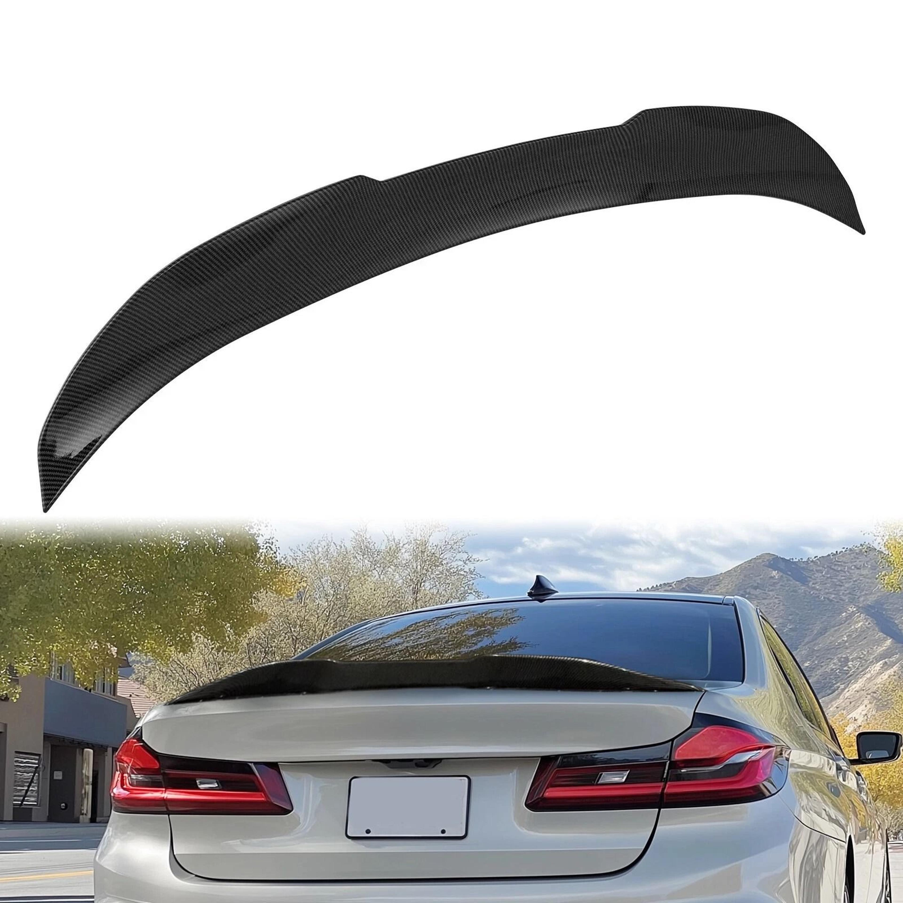 bmw m5 carbon fiber highkick trunk spoiler