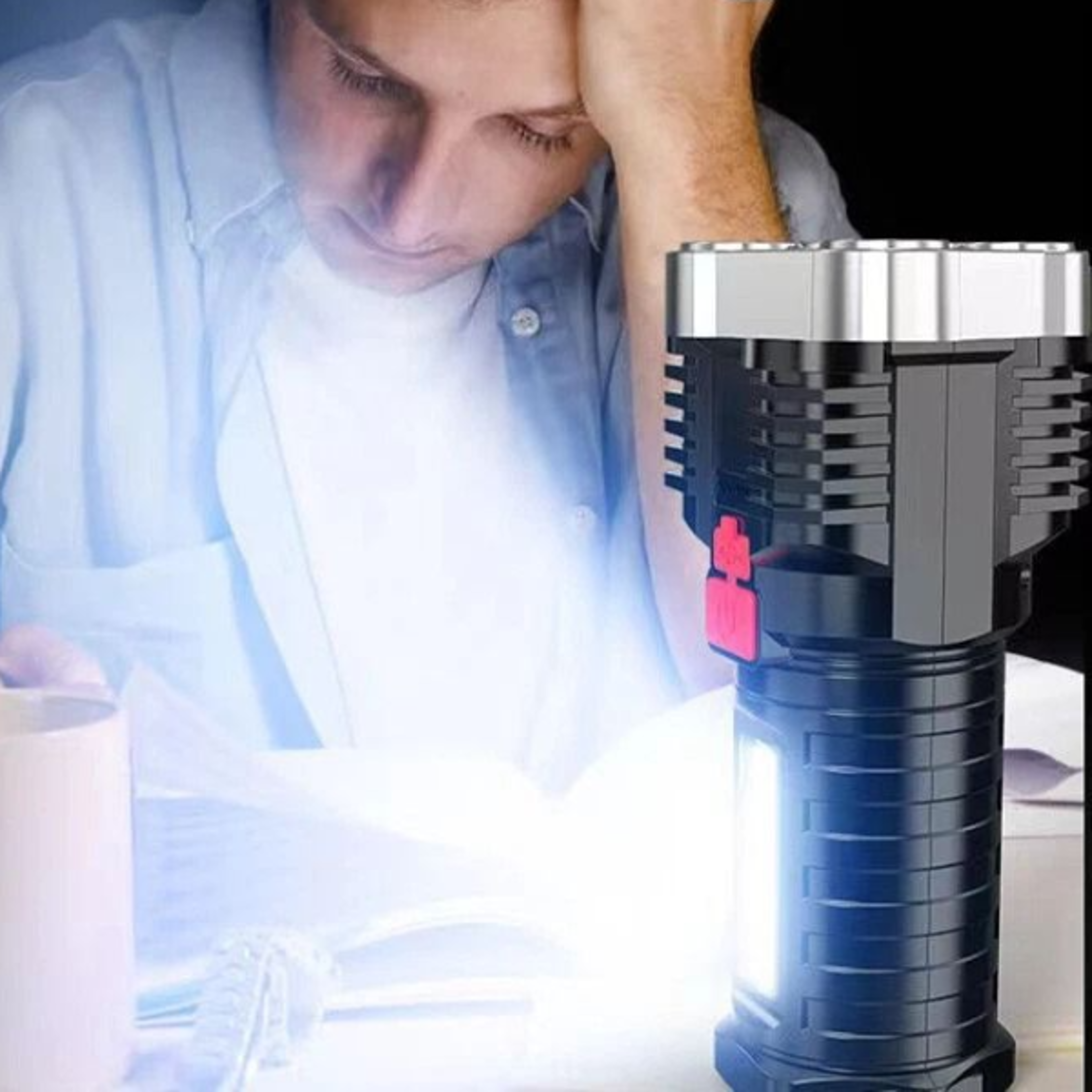 super bright led tactical flashlight usb rechargeable outdoor lamp for camping & hiking