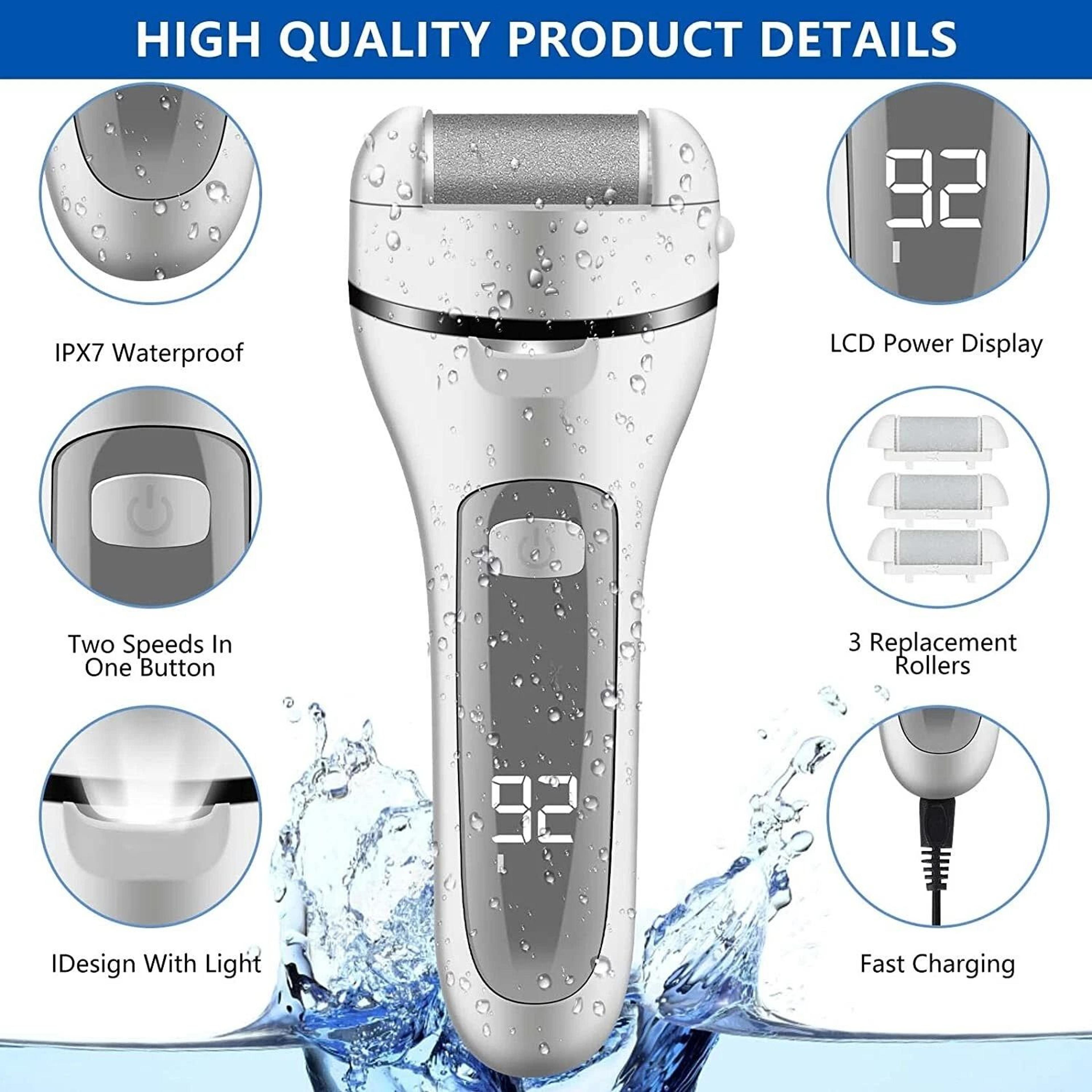 Electric Foot Grinder Rechargeable Callus Remover Pedicure Tool For Soft Feet 6