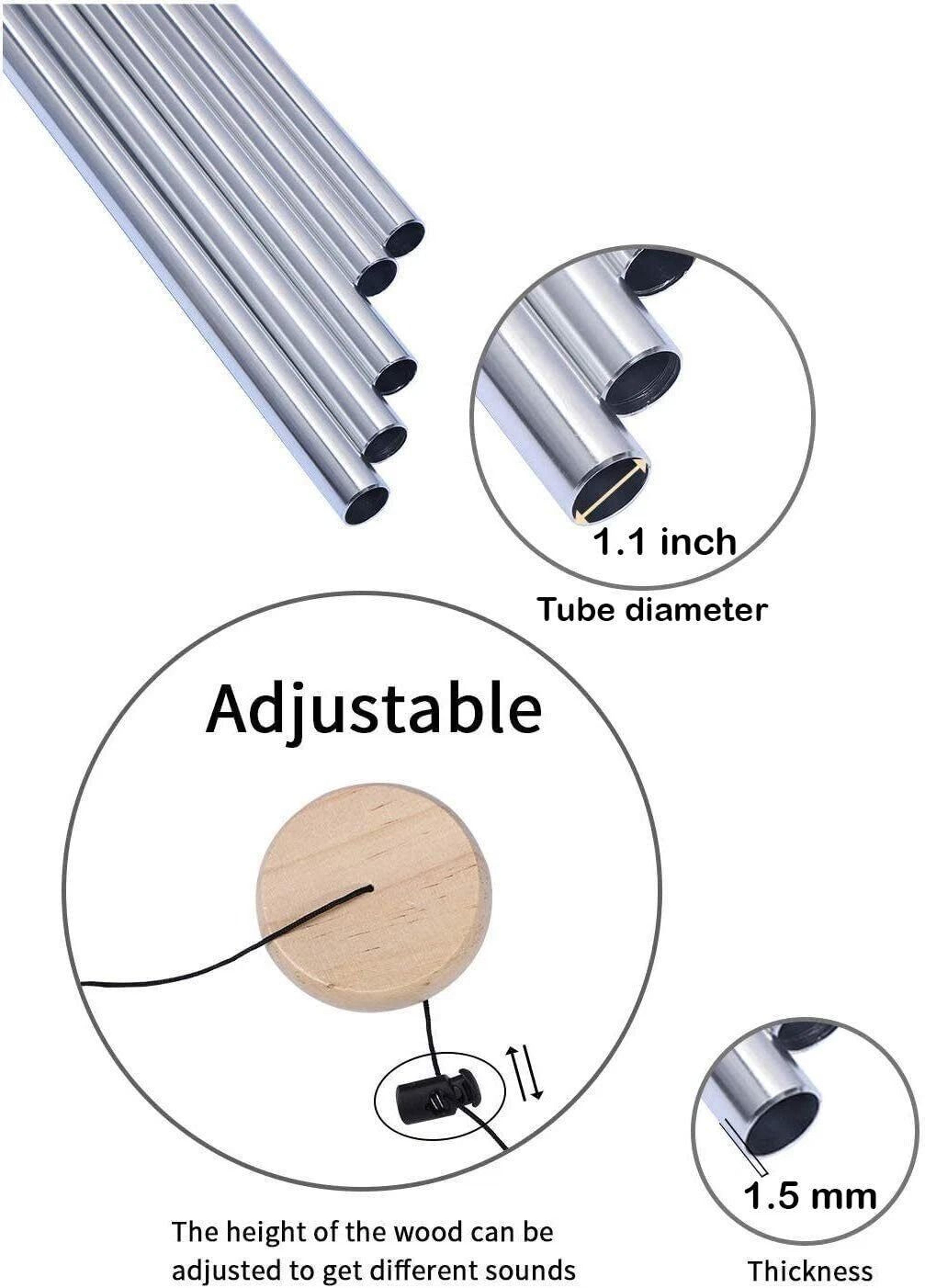 Large 5 Tube Chapel Bells Wind Chimes For Outdoor Garden Decor 6