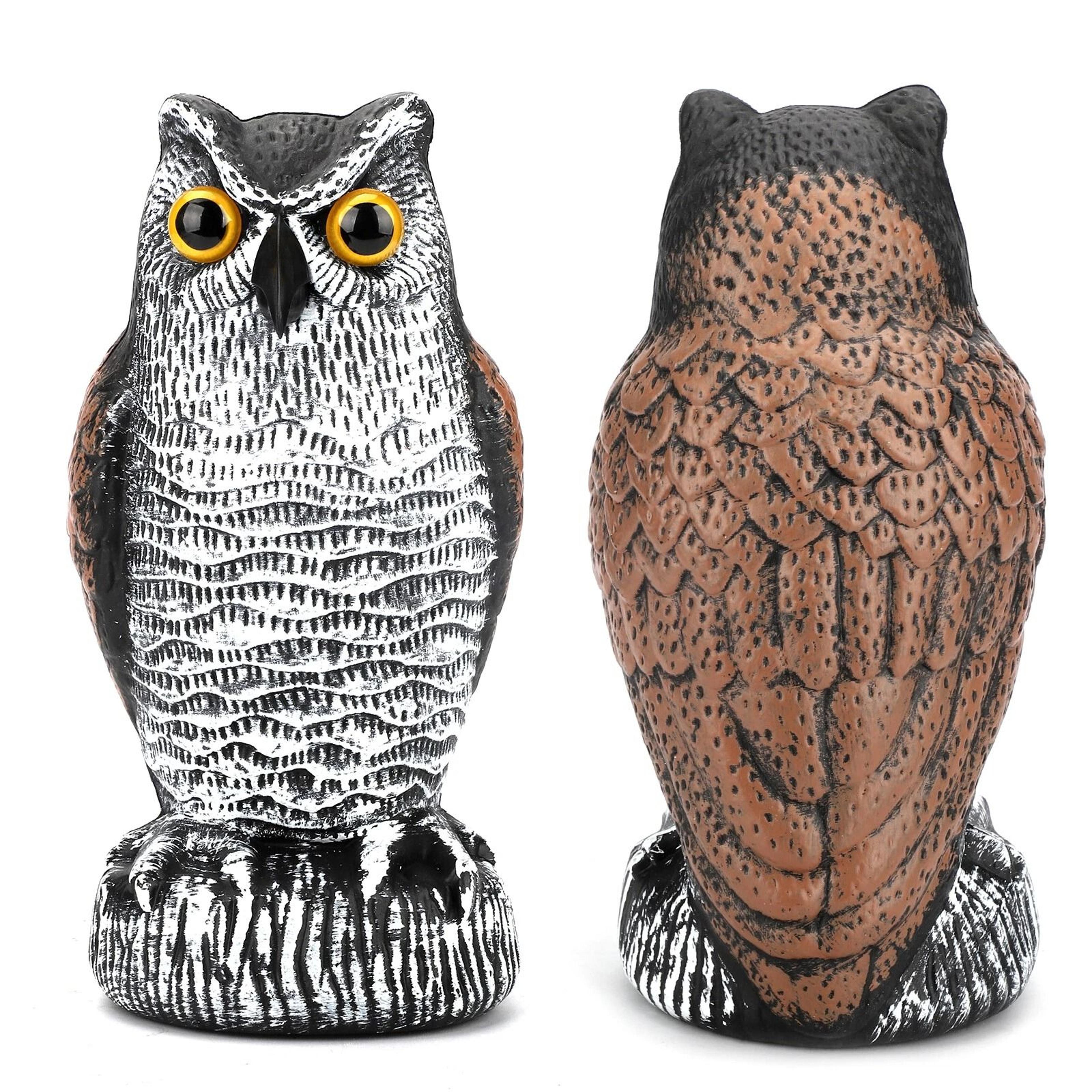 owl decoy statue effective bird repellent & pigeon scarecrow for garden and yard