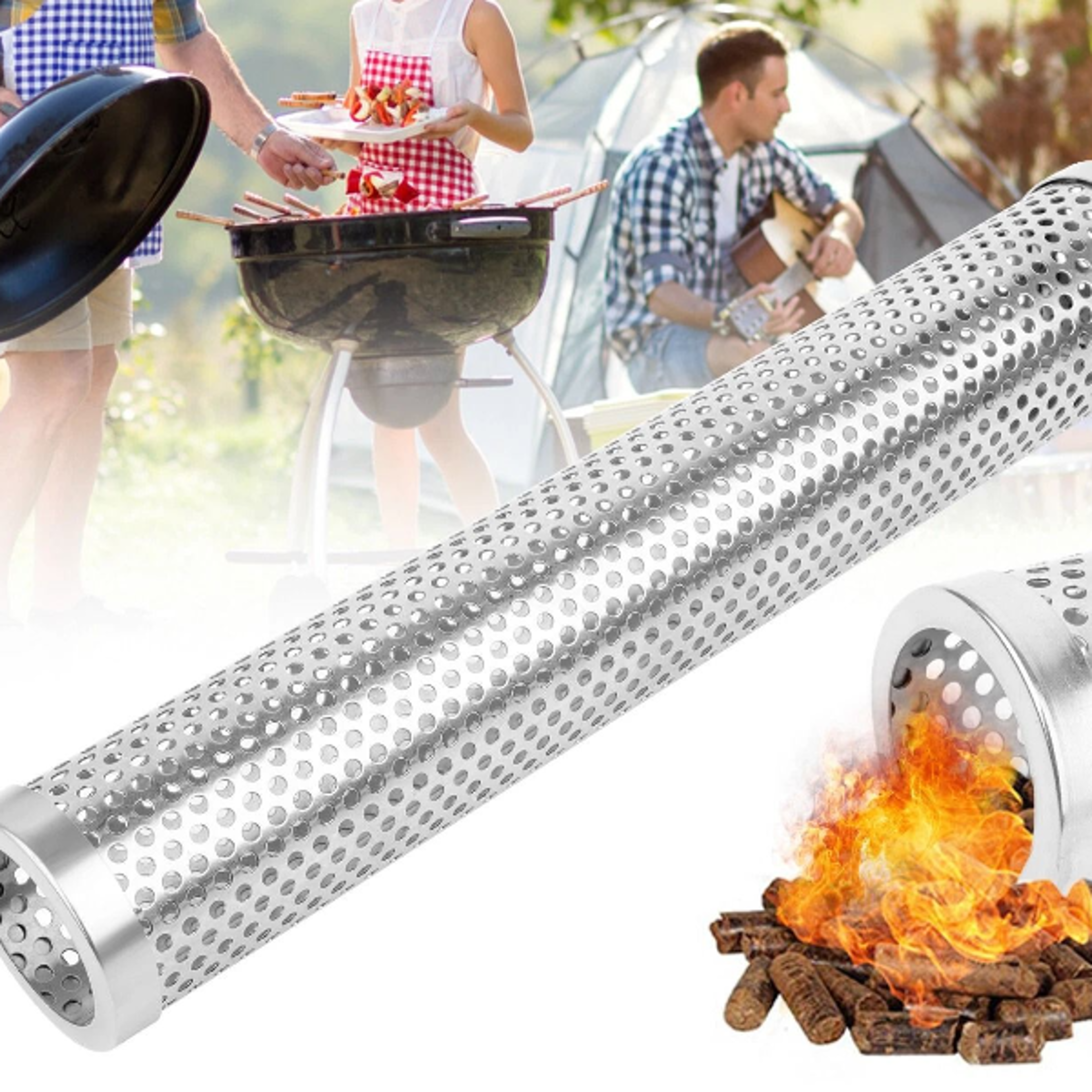 stainless steel bbq grill smoker tube for wood pellet smoking meat