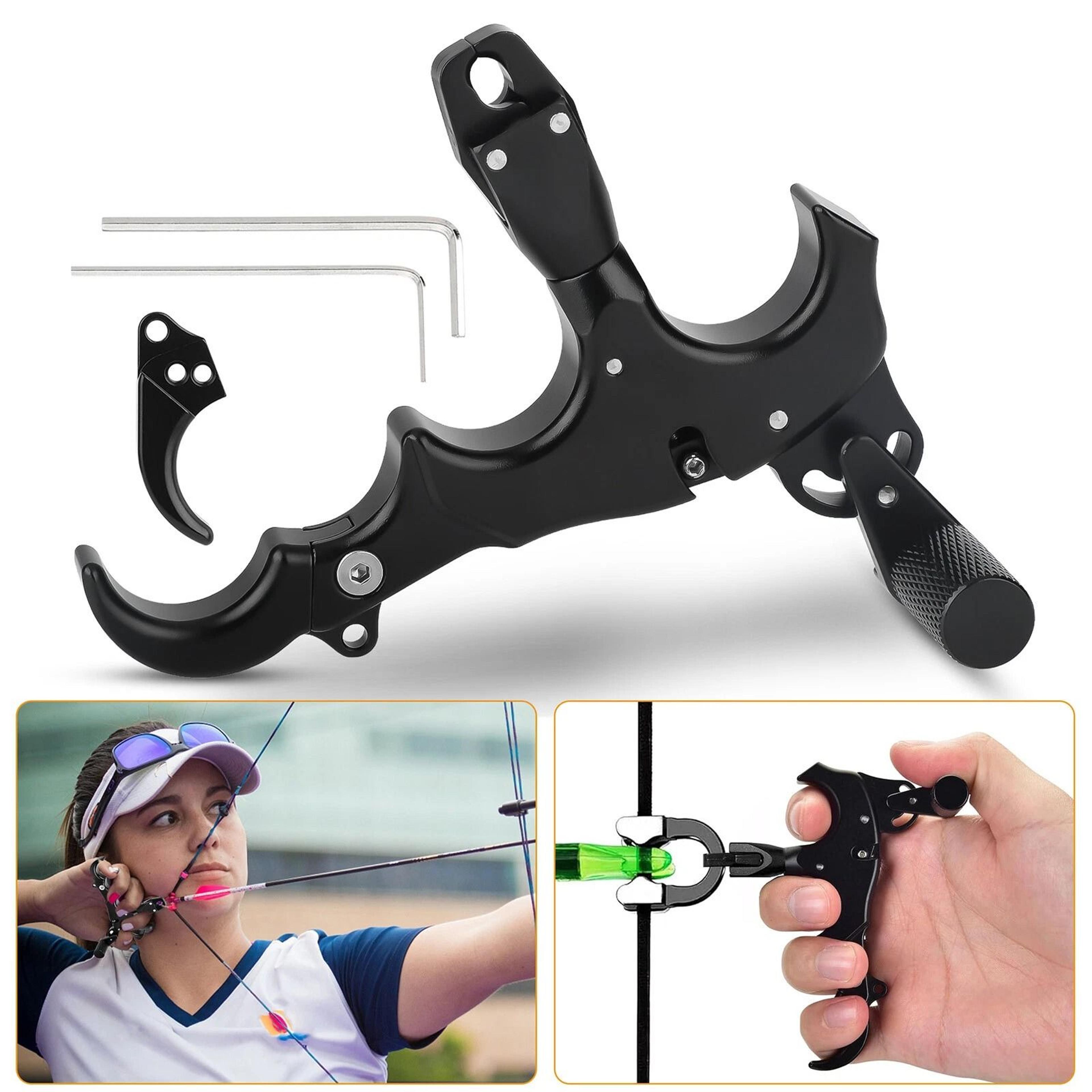 archery release aid finger grip thumb trigger caliper for compound bow hunting