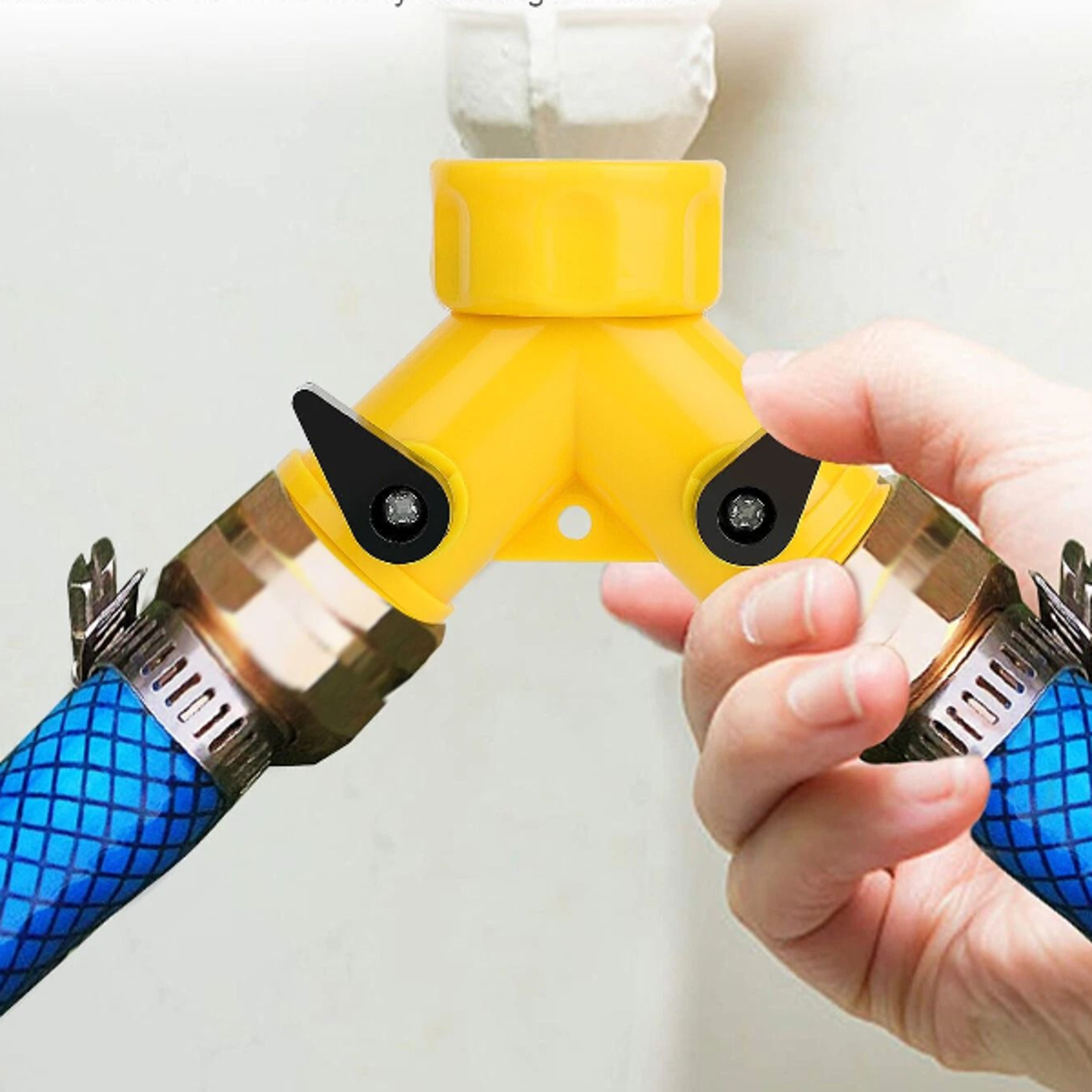 heavy duty 2 way garden hose splitter y valve connector with tap adapter