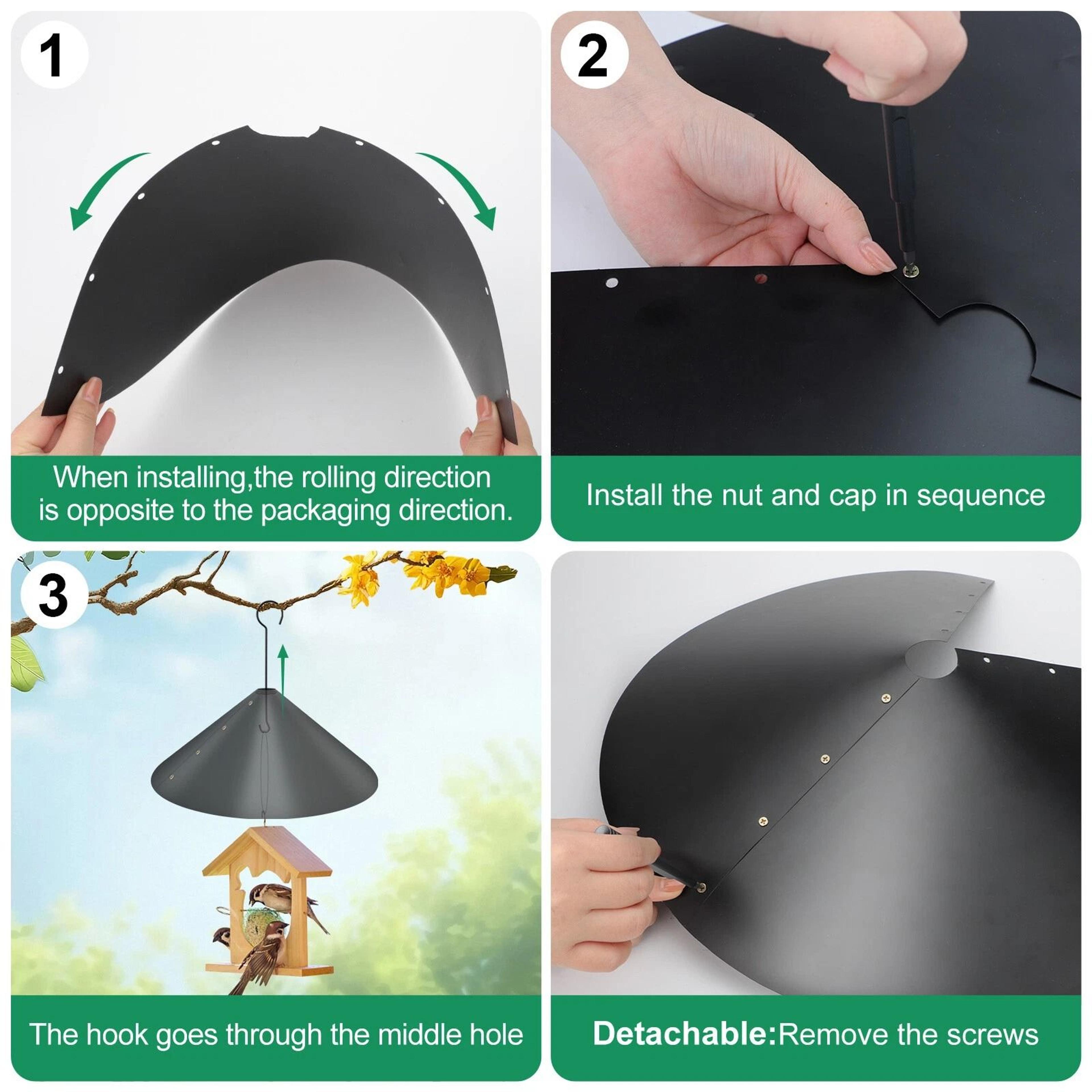 Large Squirrel Baffle For Bird Feeder Protection Universal Pole Mount Guard 2