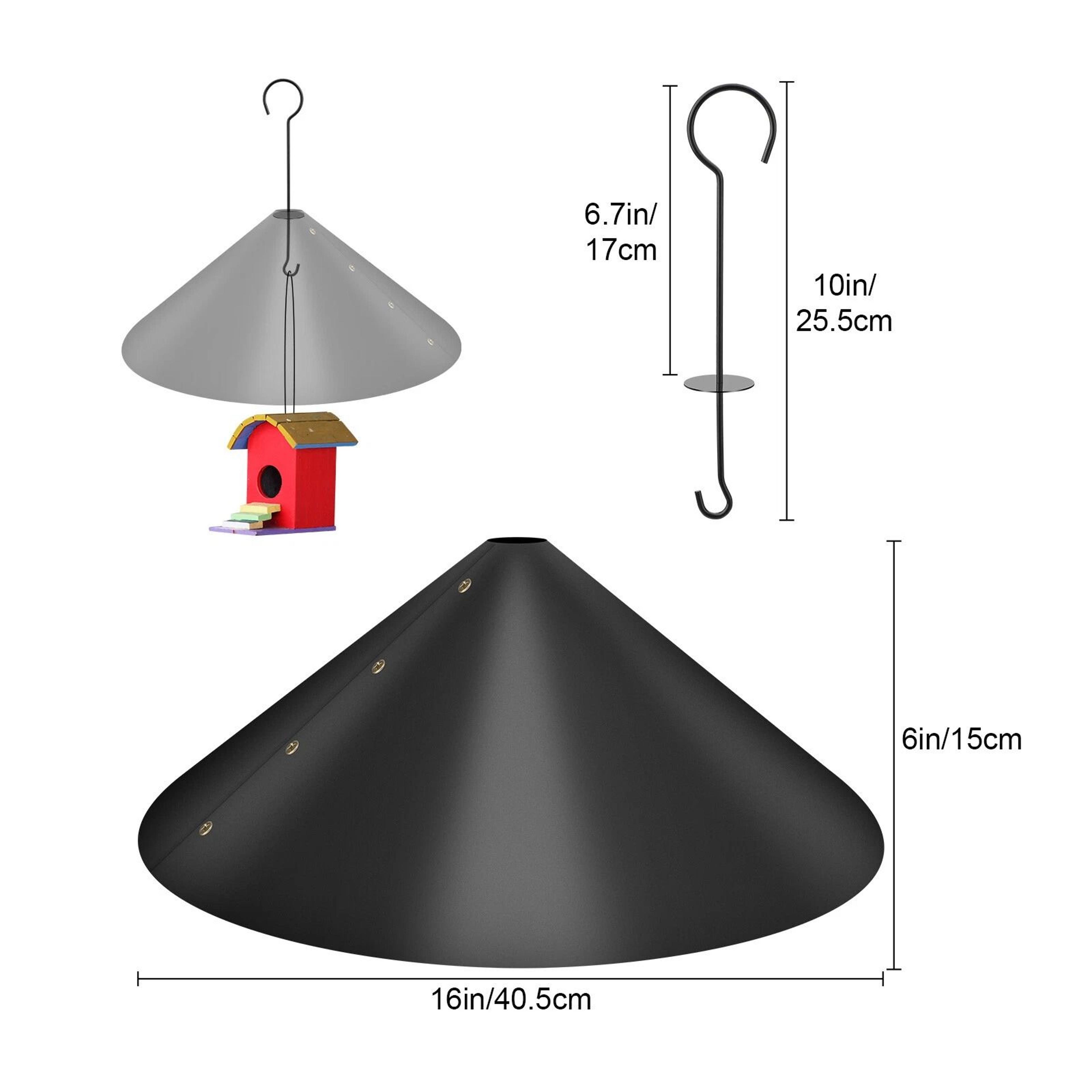 Large Squirrel Baffle For Bird Feeder Protection Universal Pole Mount Guard 4