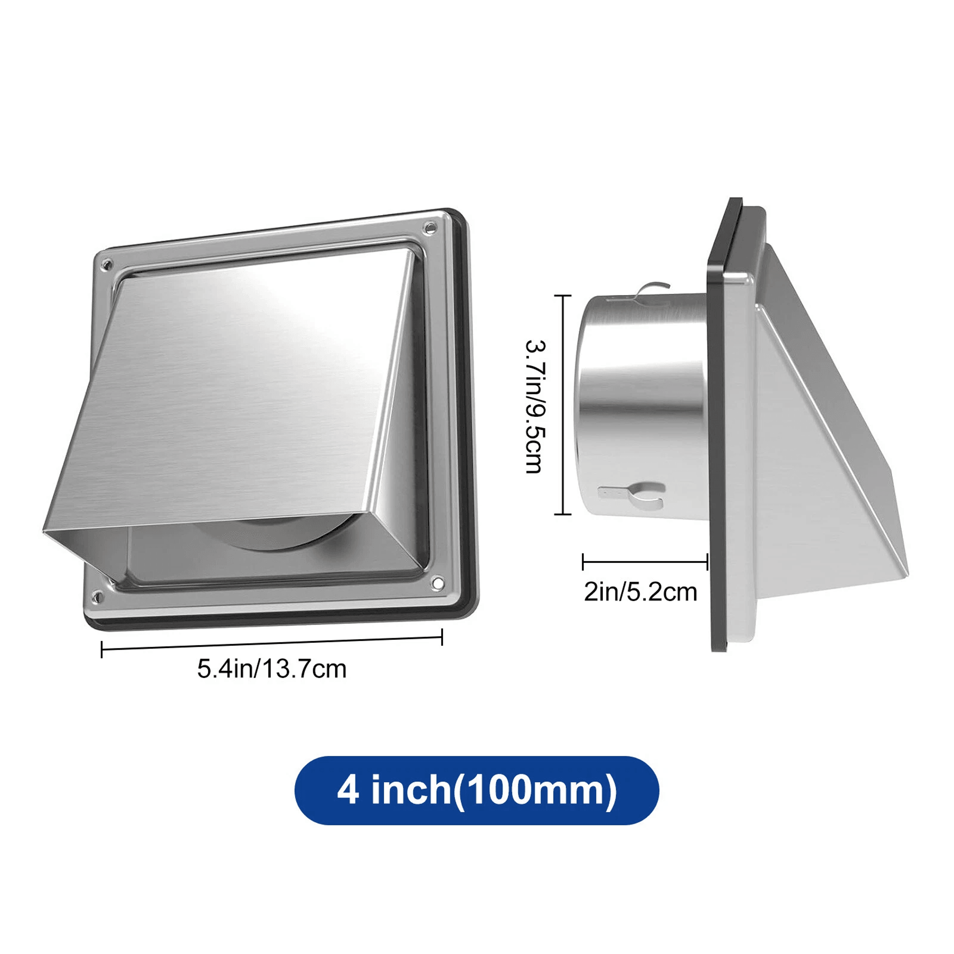 Stainless Steel Dryer Vent Cover Exterior Wall Hood For Airflow Protection 5