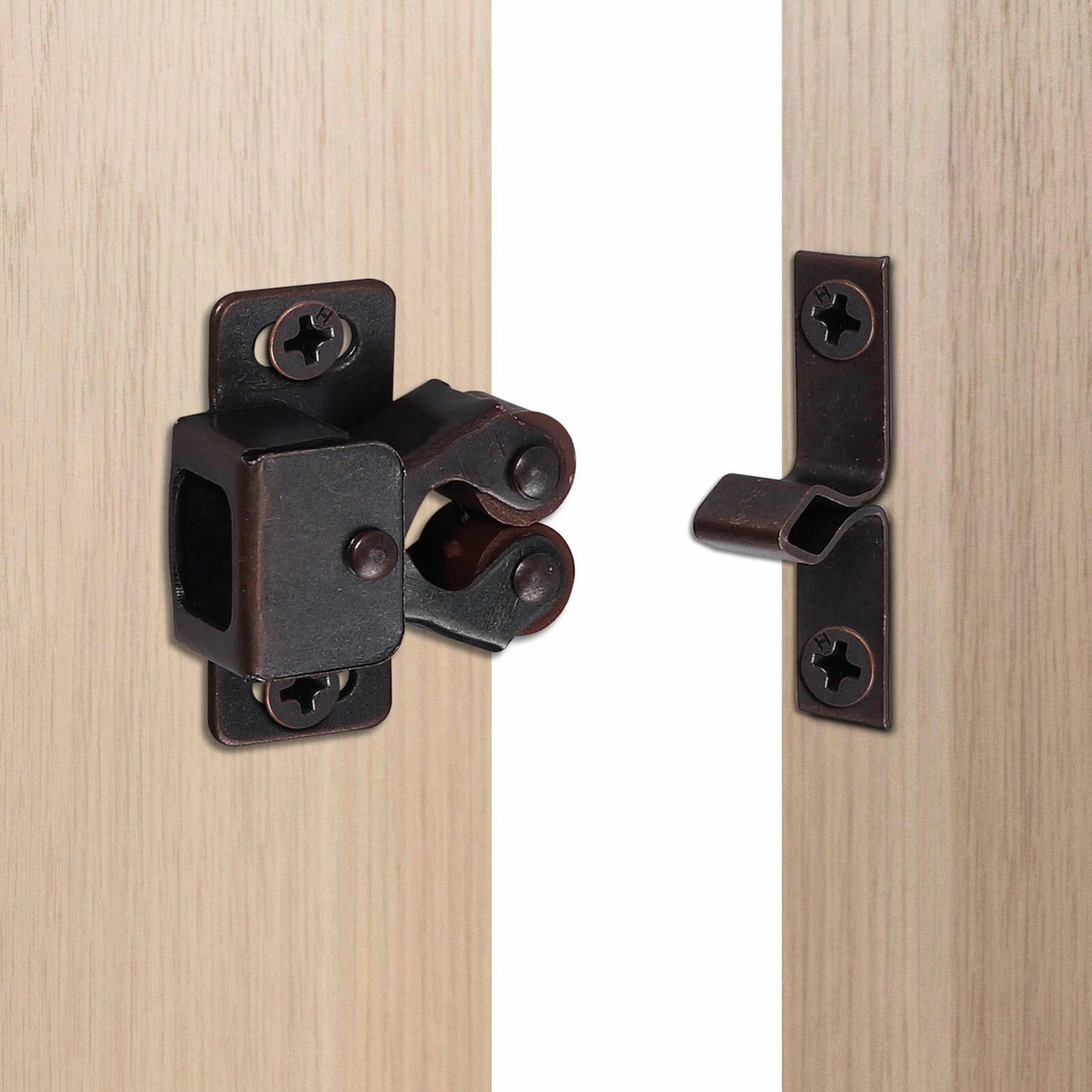 closet latch, vintage bronze double roller catch for cabinet door, premium cupboard hardware