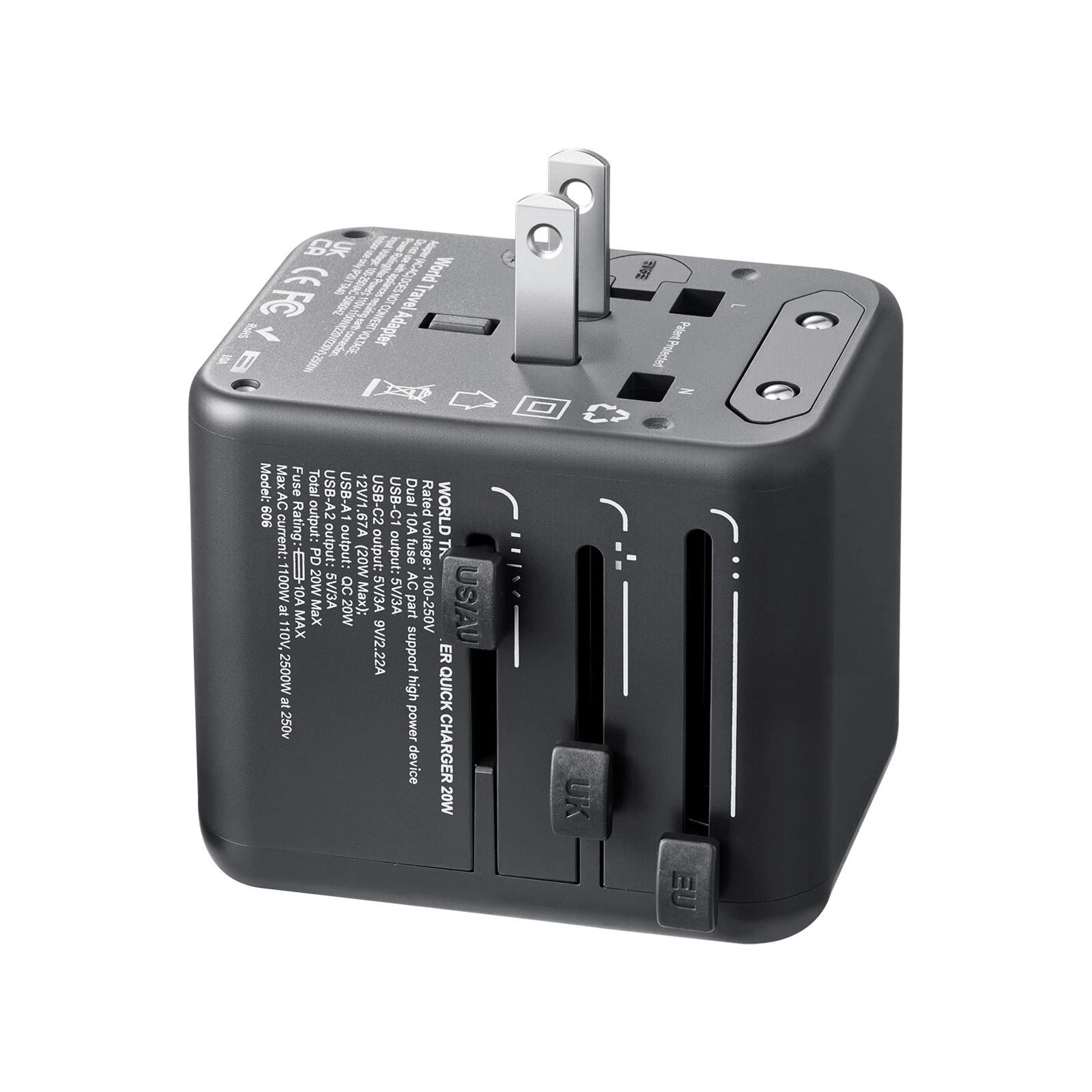 universal travel adapter with usb c international travel plug adapter