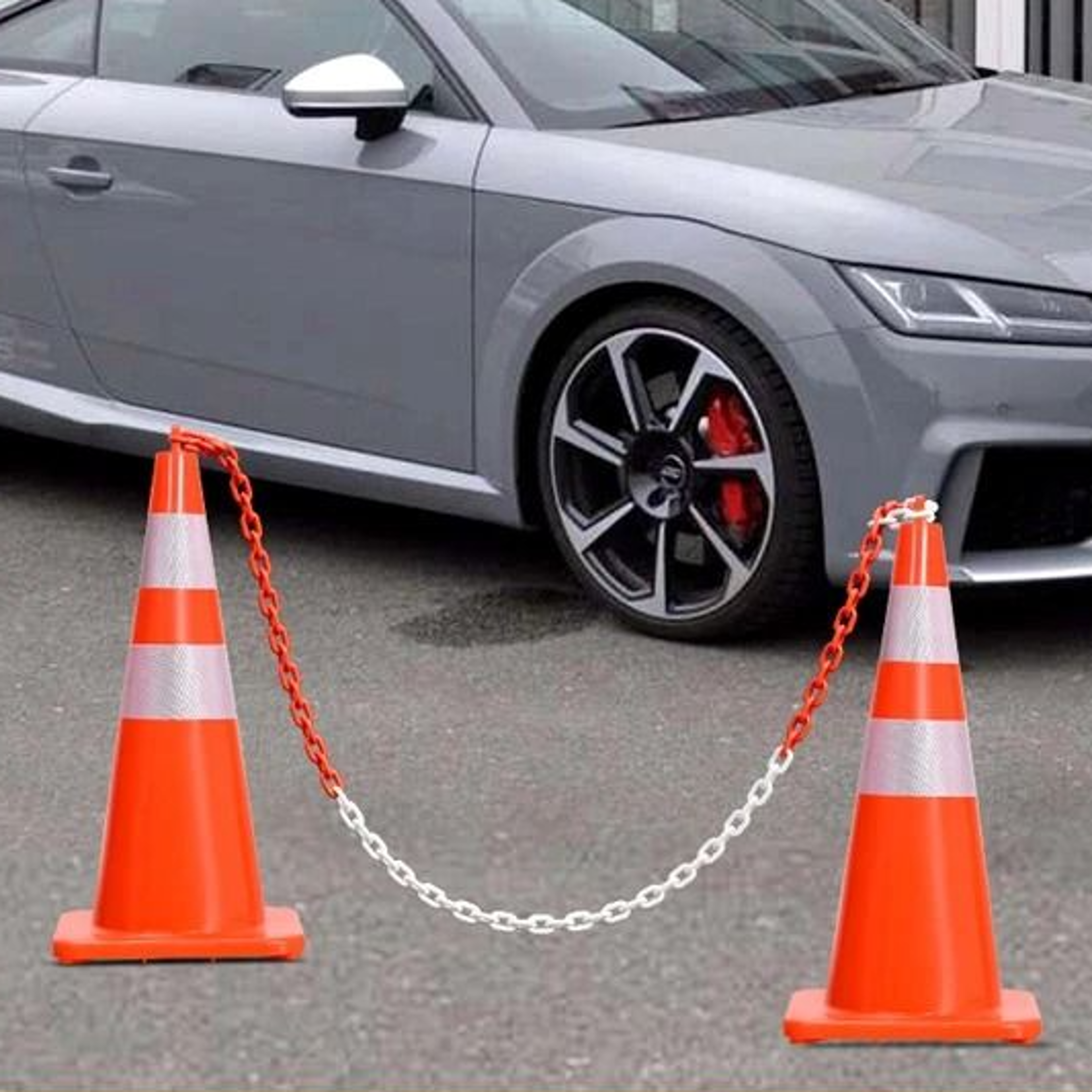 traffic safety cones with chain reflective pvc traffic cones for parking and road use