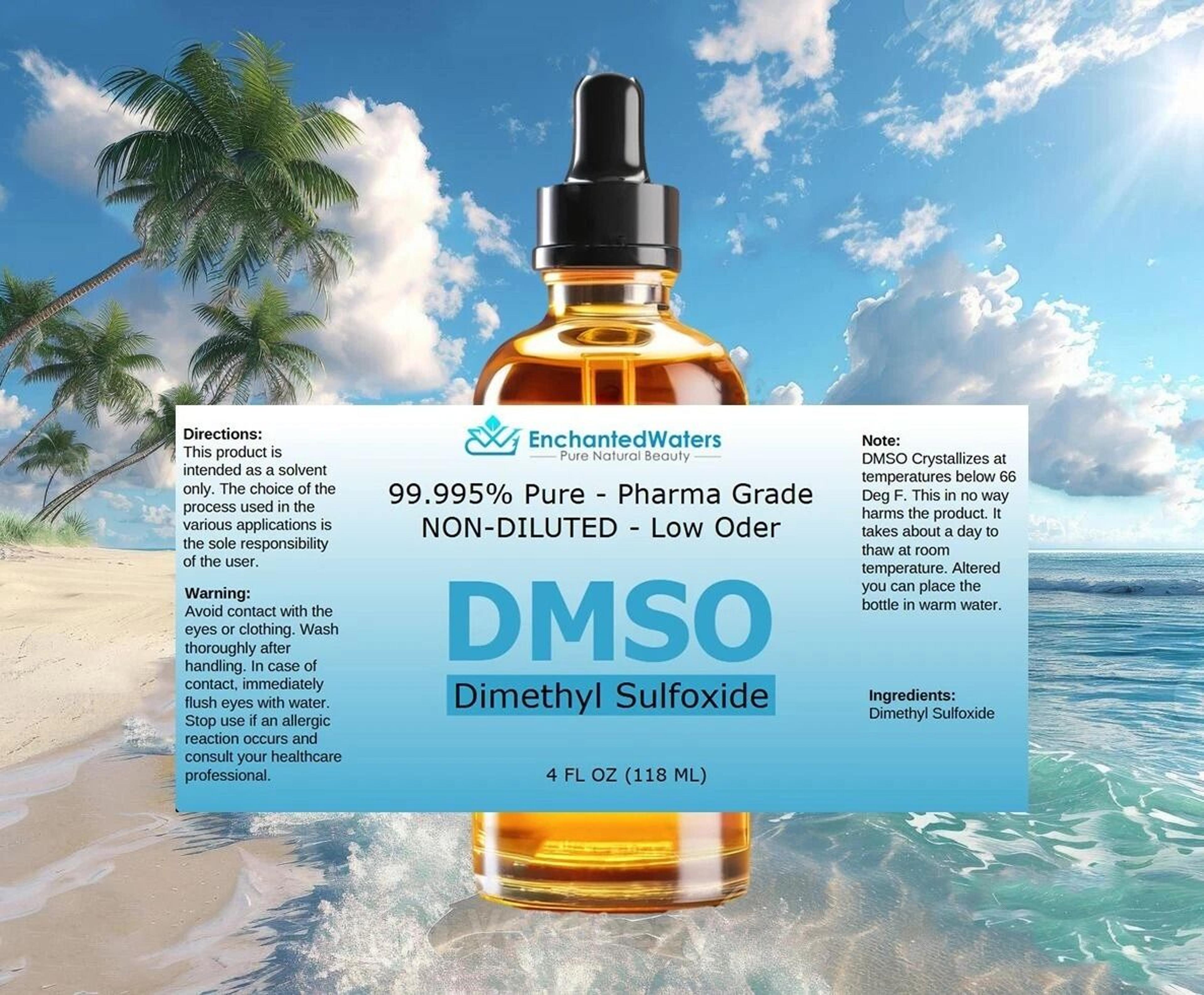 Pure DMSO Low Odor Liquid 4oz Pharma Grade 4