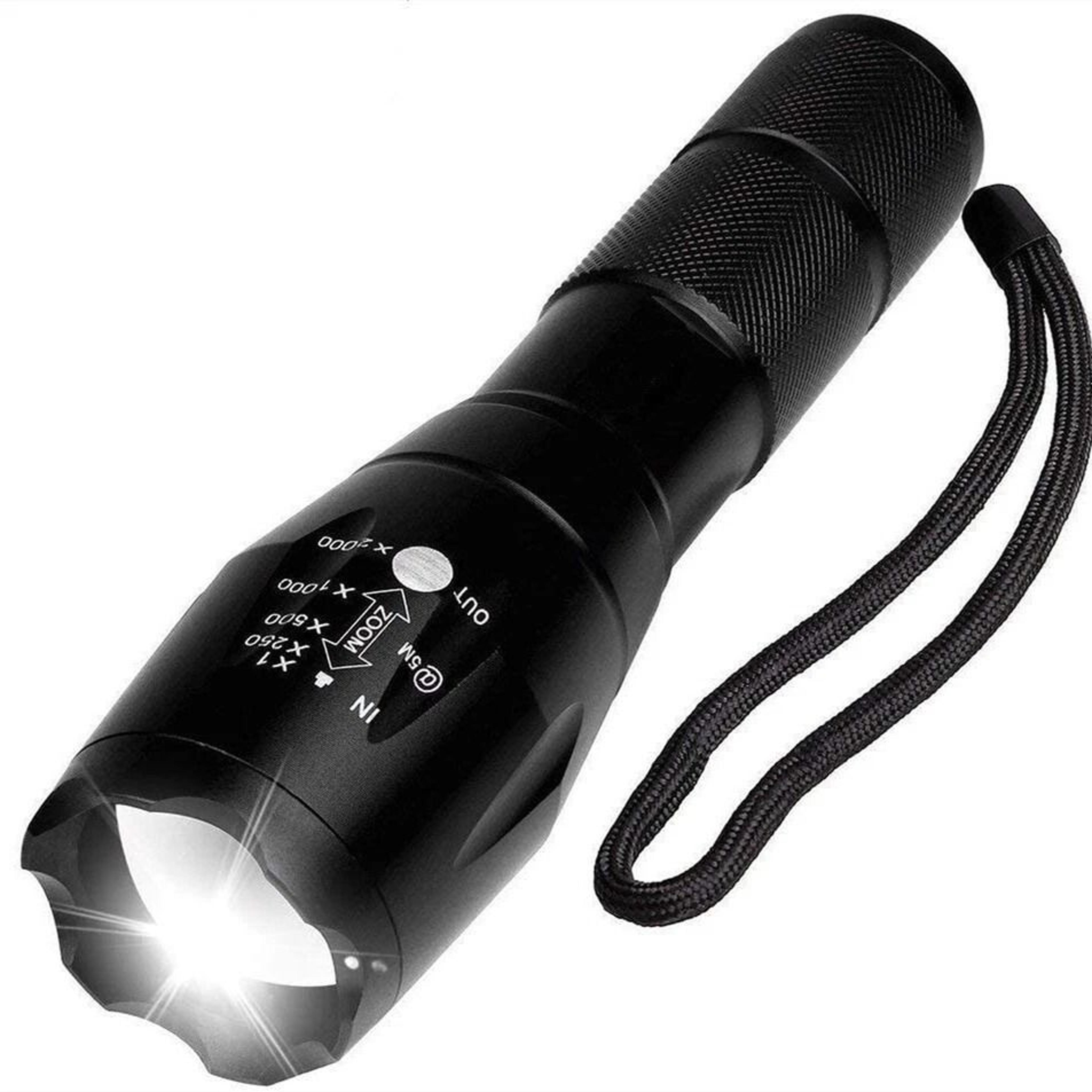 super bright tactical led flashlight zoomable, waterproof 5 mode tactical torch for camping & emergency