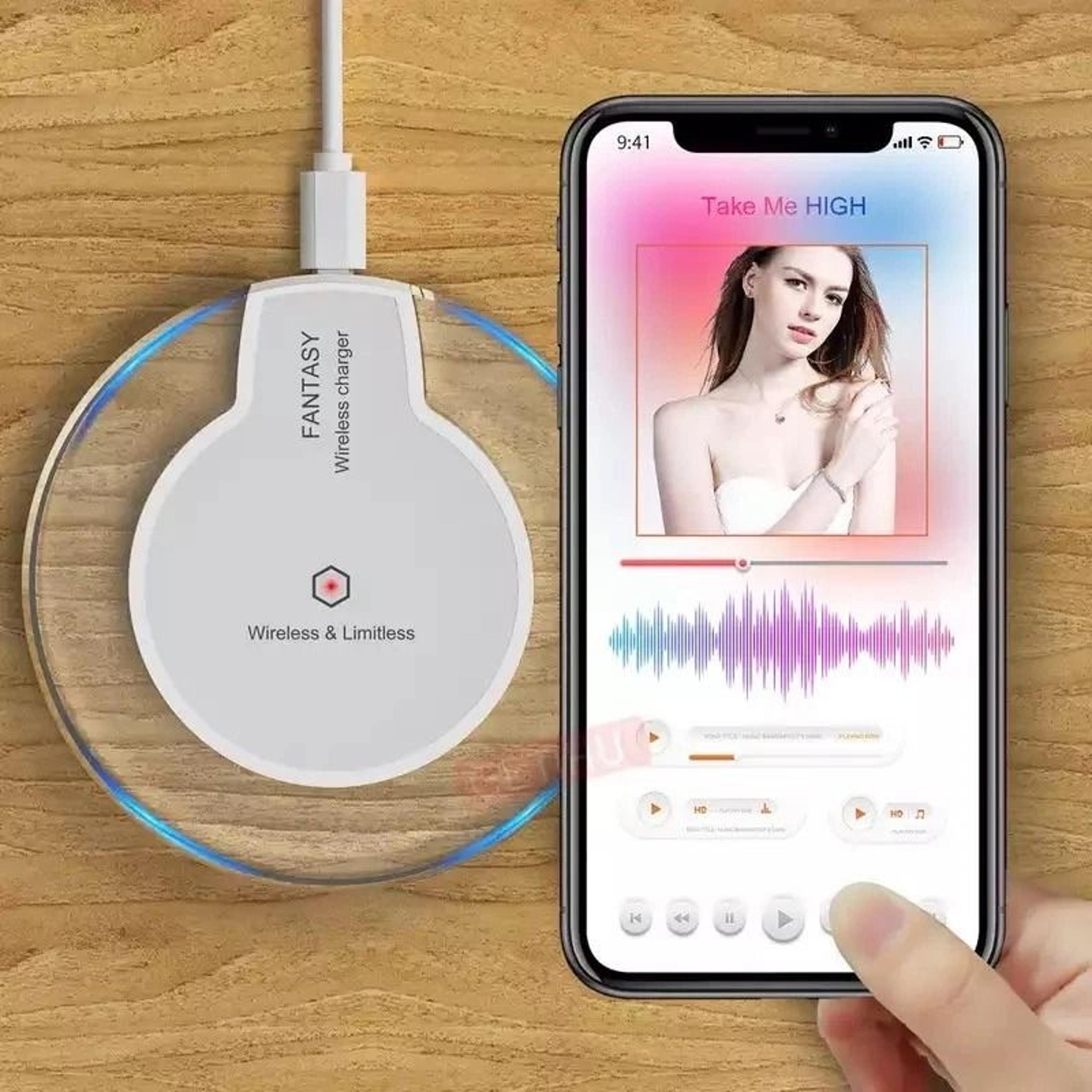 wireless fast charging pad stand for samsung galaxy s9+ & iphone xs