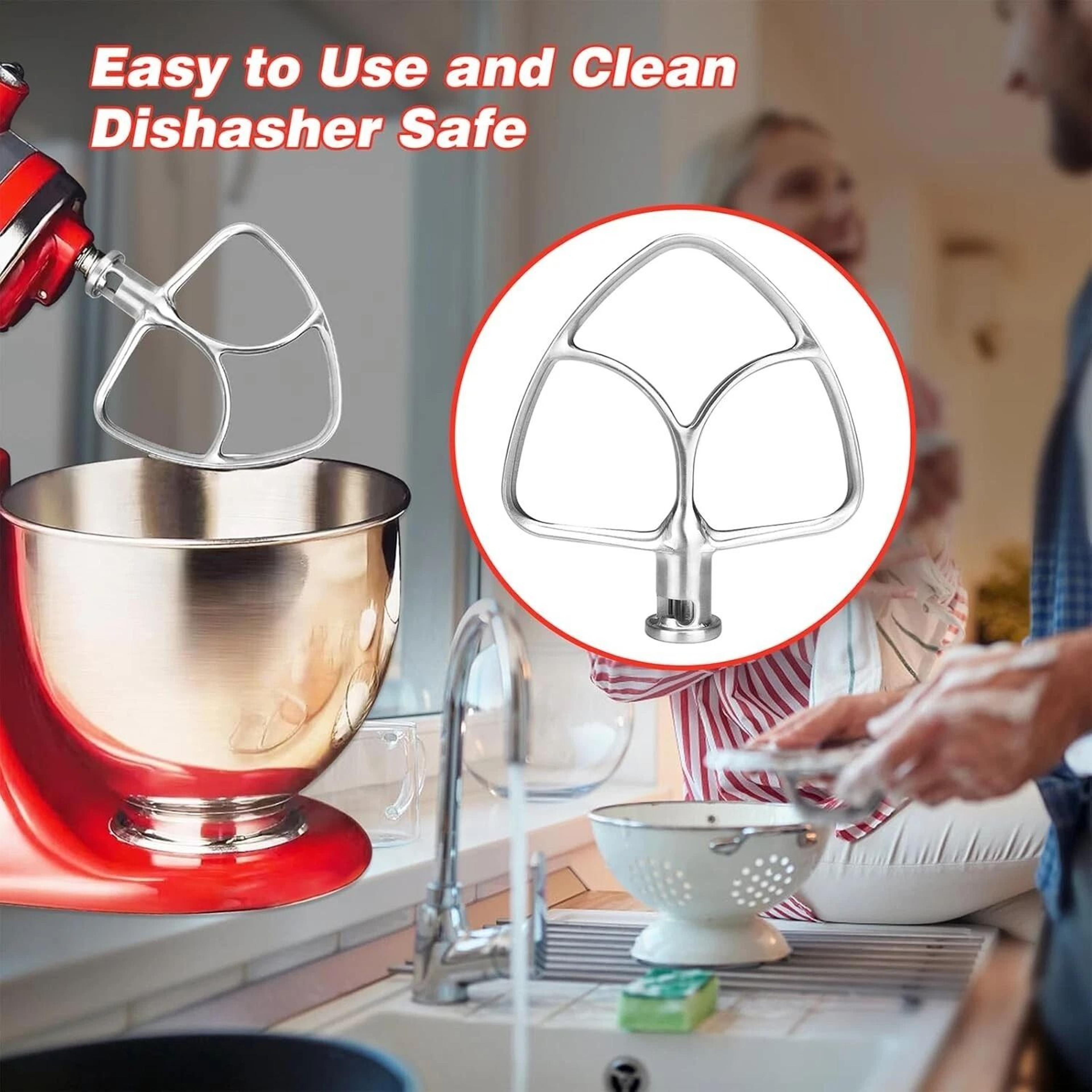 Stainless Steel Flat Beater Replacement For KitchenAid Tilt Head Stand Mixers 2